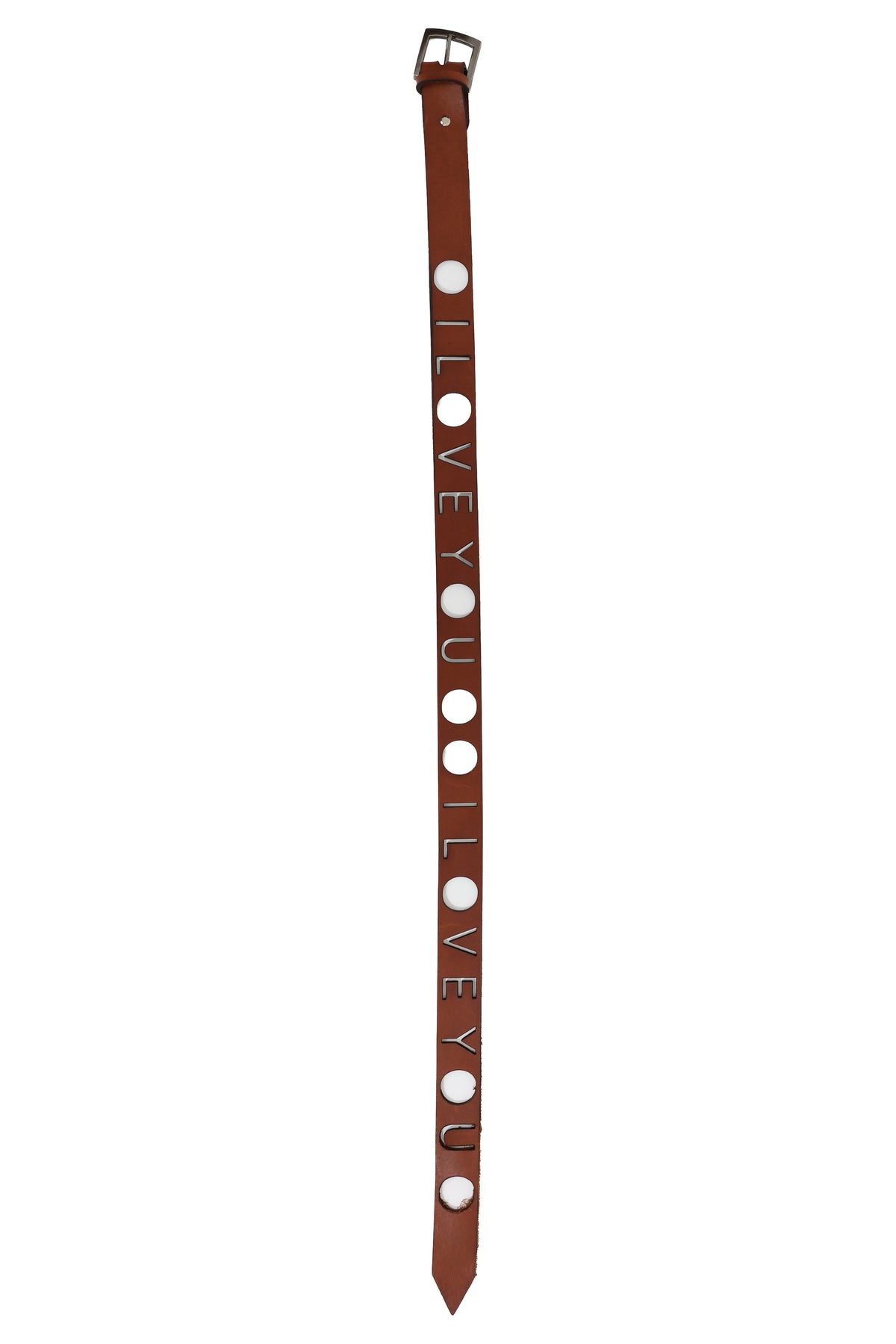 'i love you' belt brown