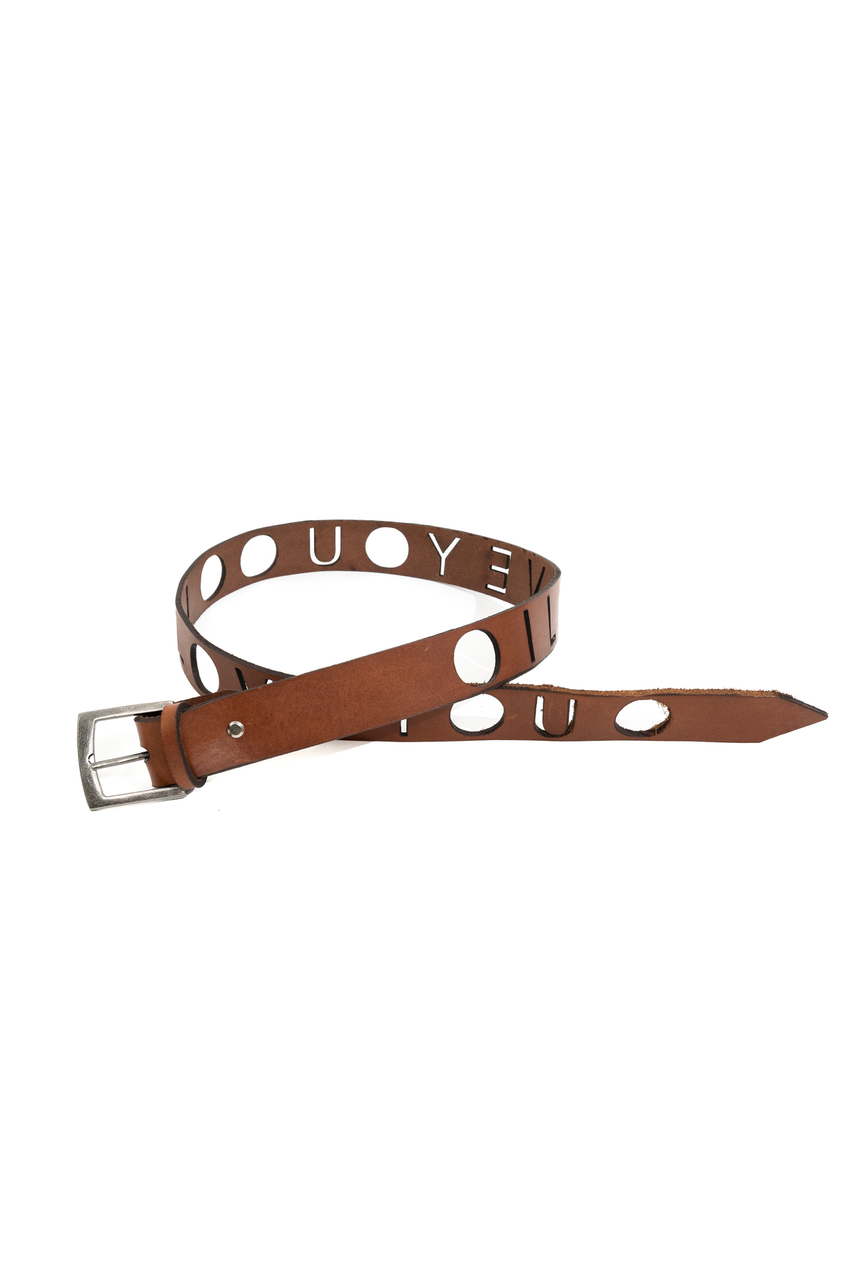 'i love you' belt brown