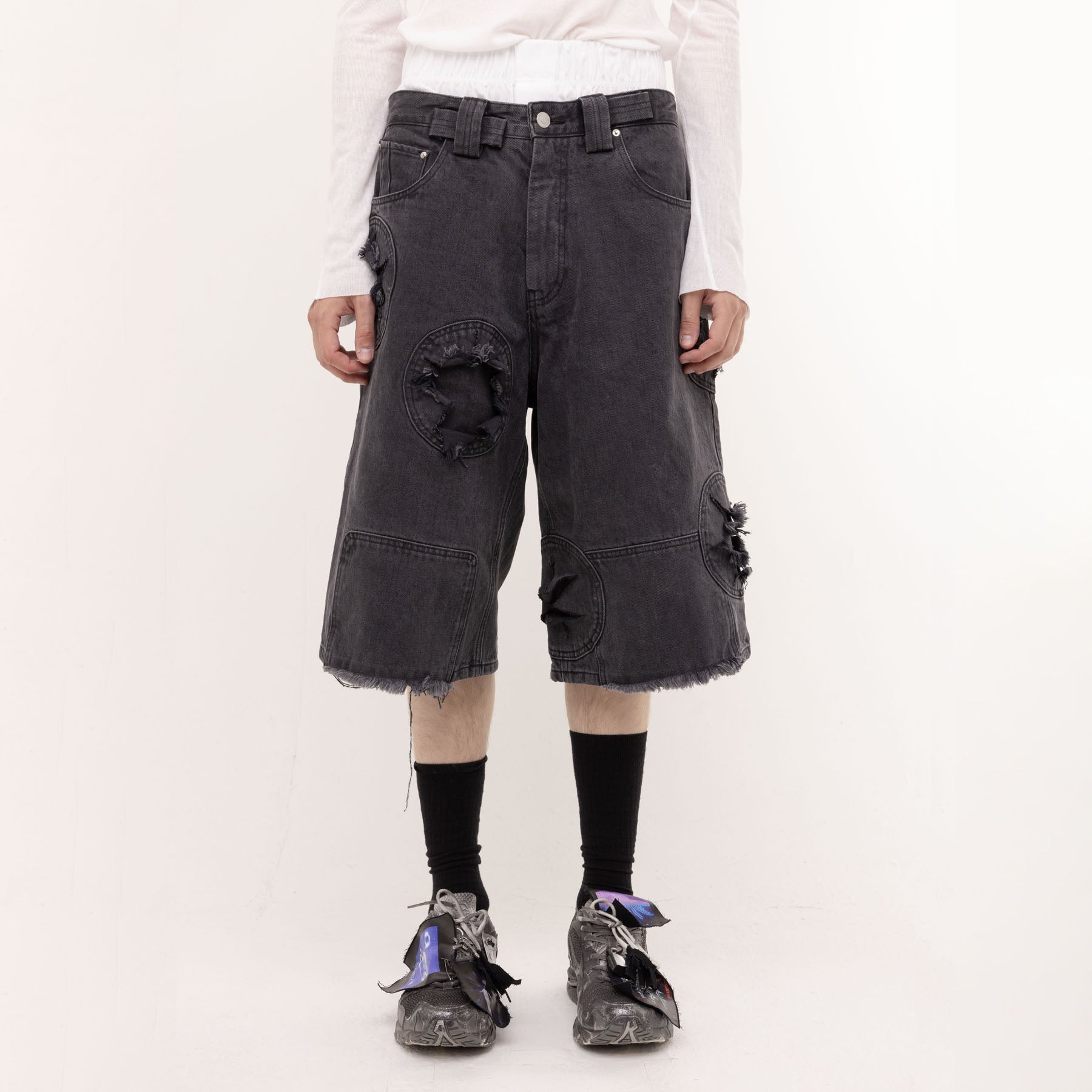 Vers denim shorts - black