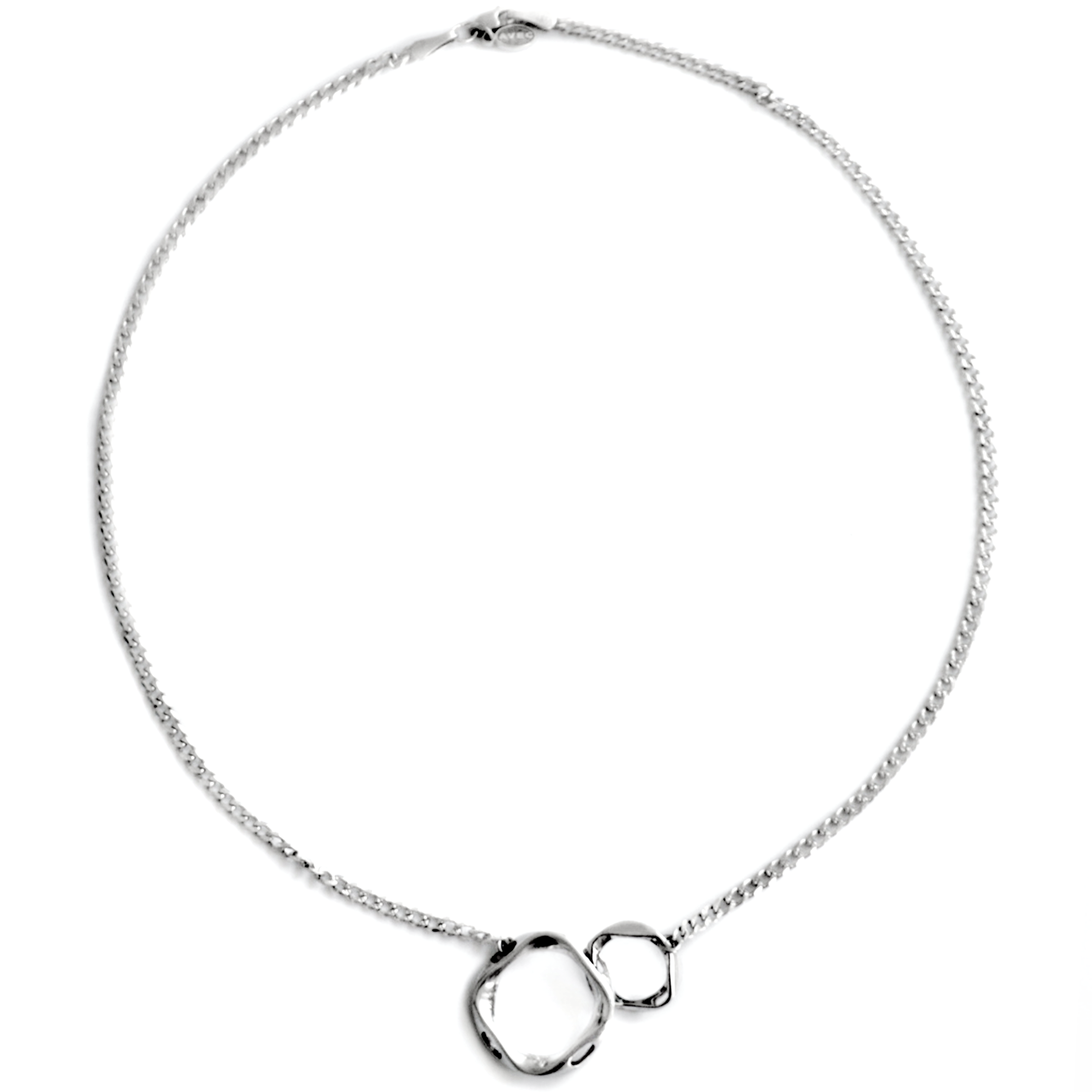 Wave duo ring necklace