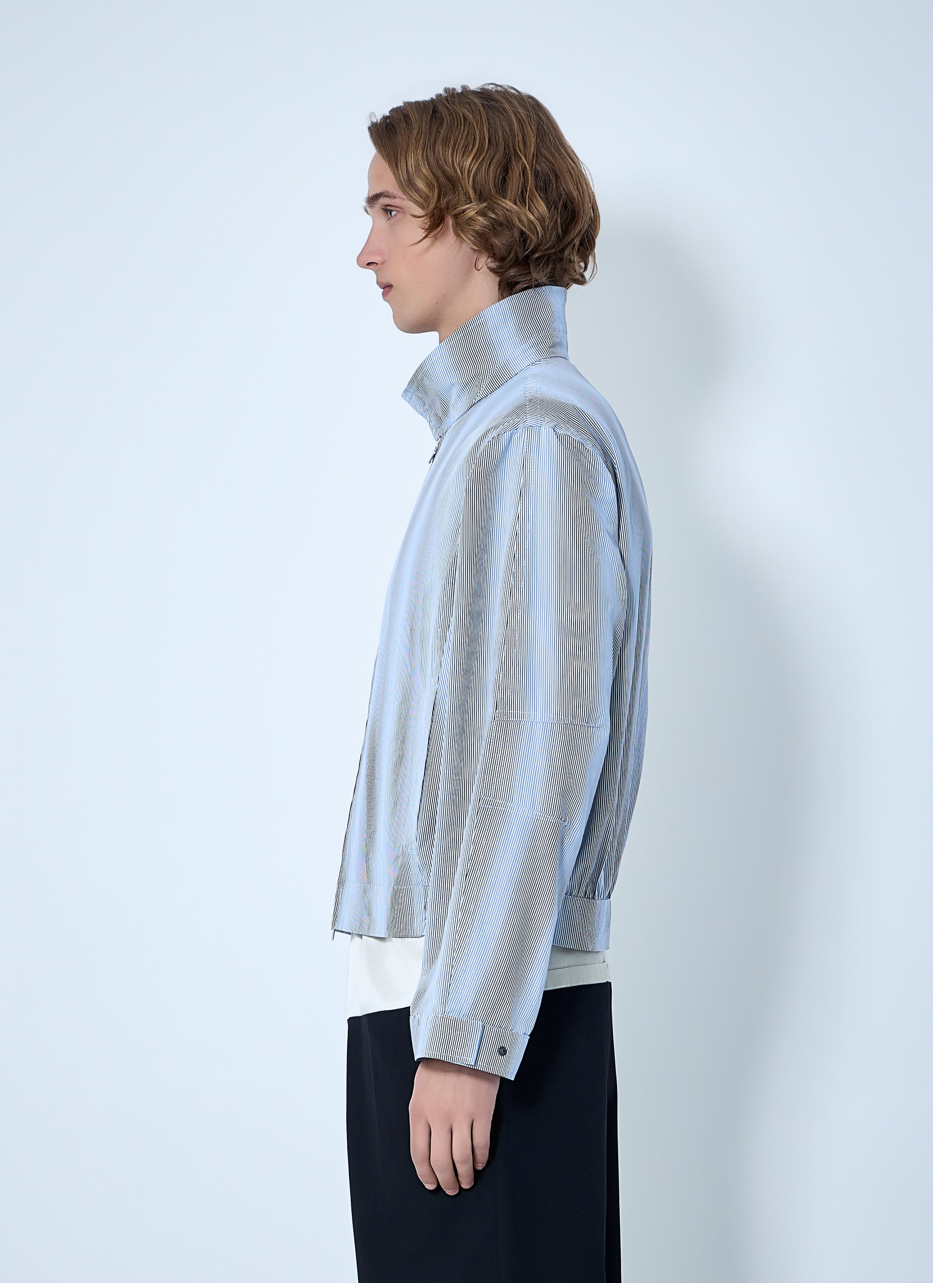 Striped zip-up jacket