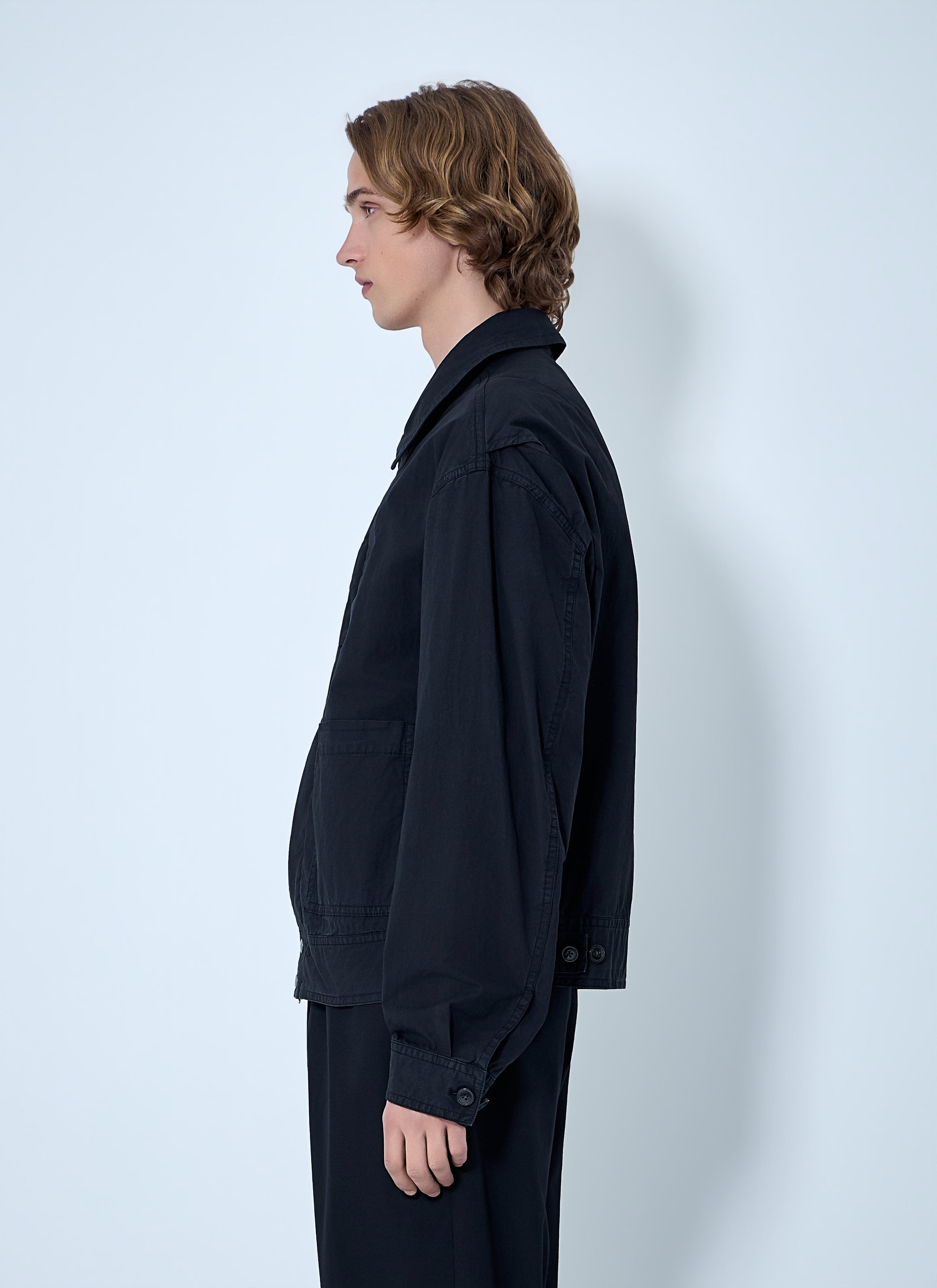 Cotton jacket with snap fastening