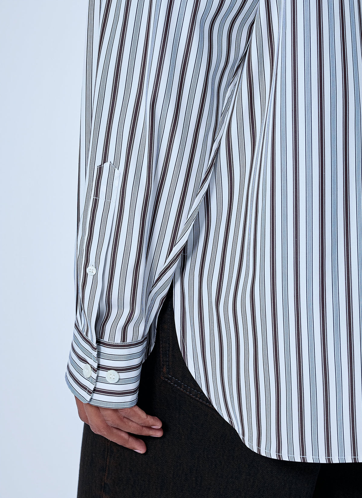 Croom stripe cotton poplin shirt