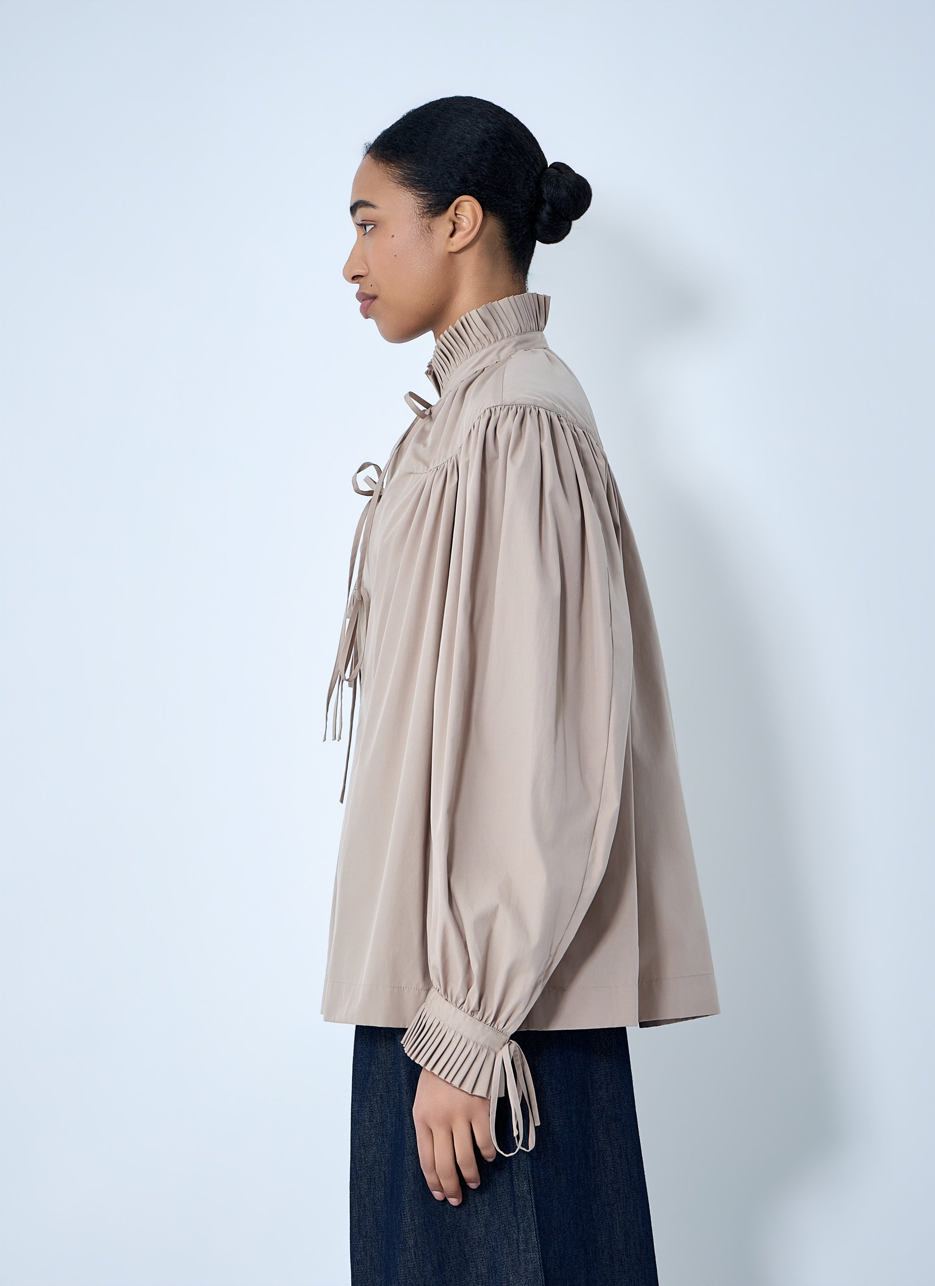 Gathered neck blouse