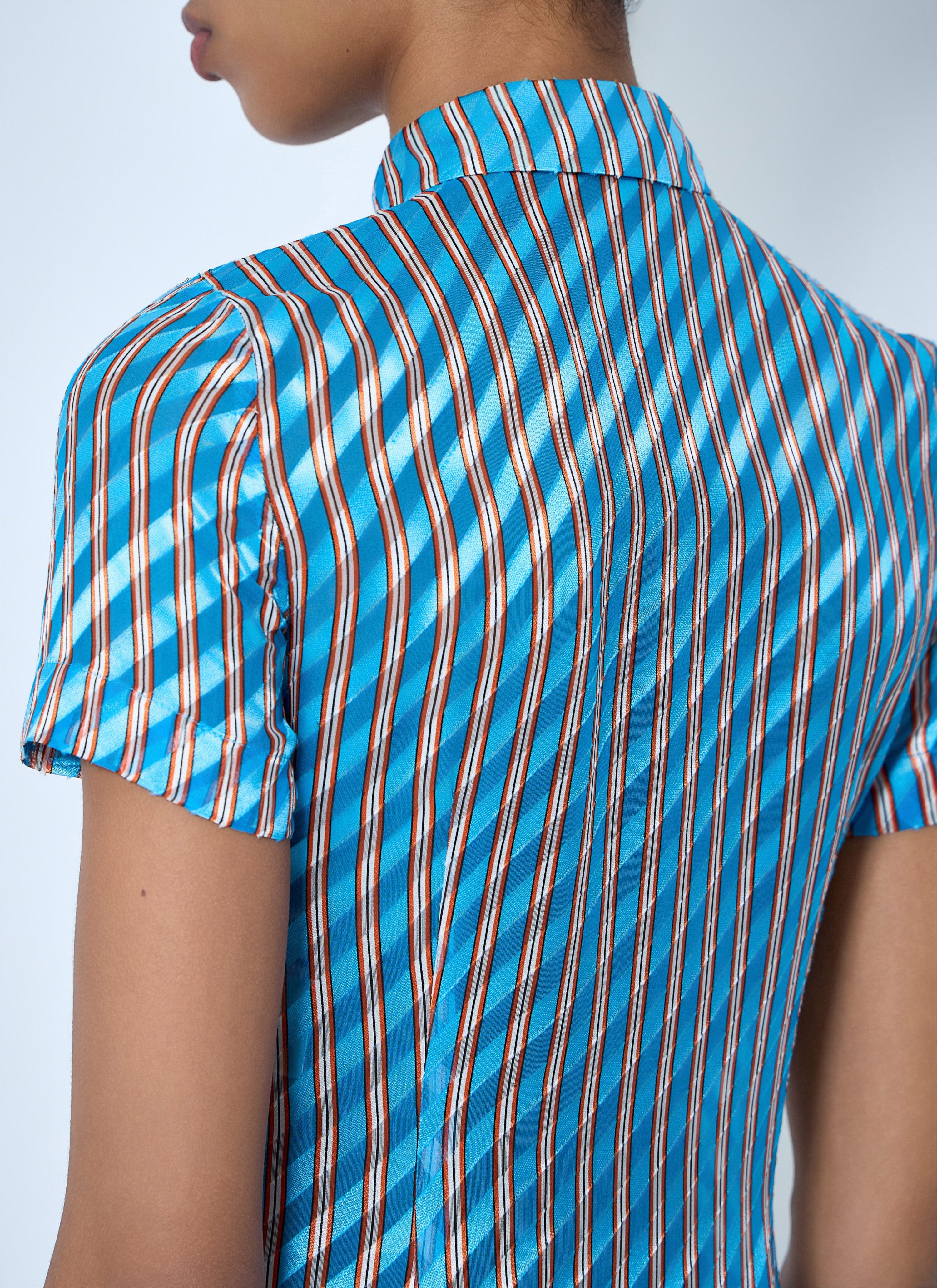 Striped midi shirt dress