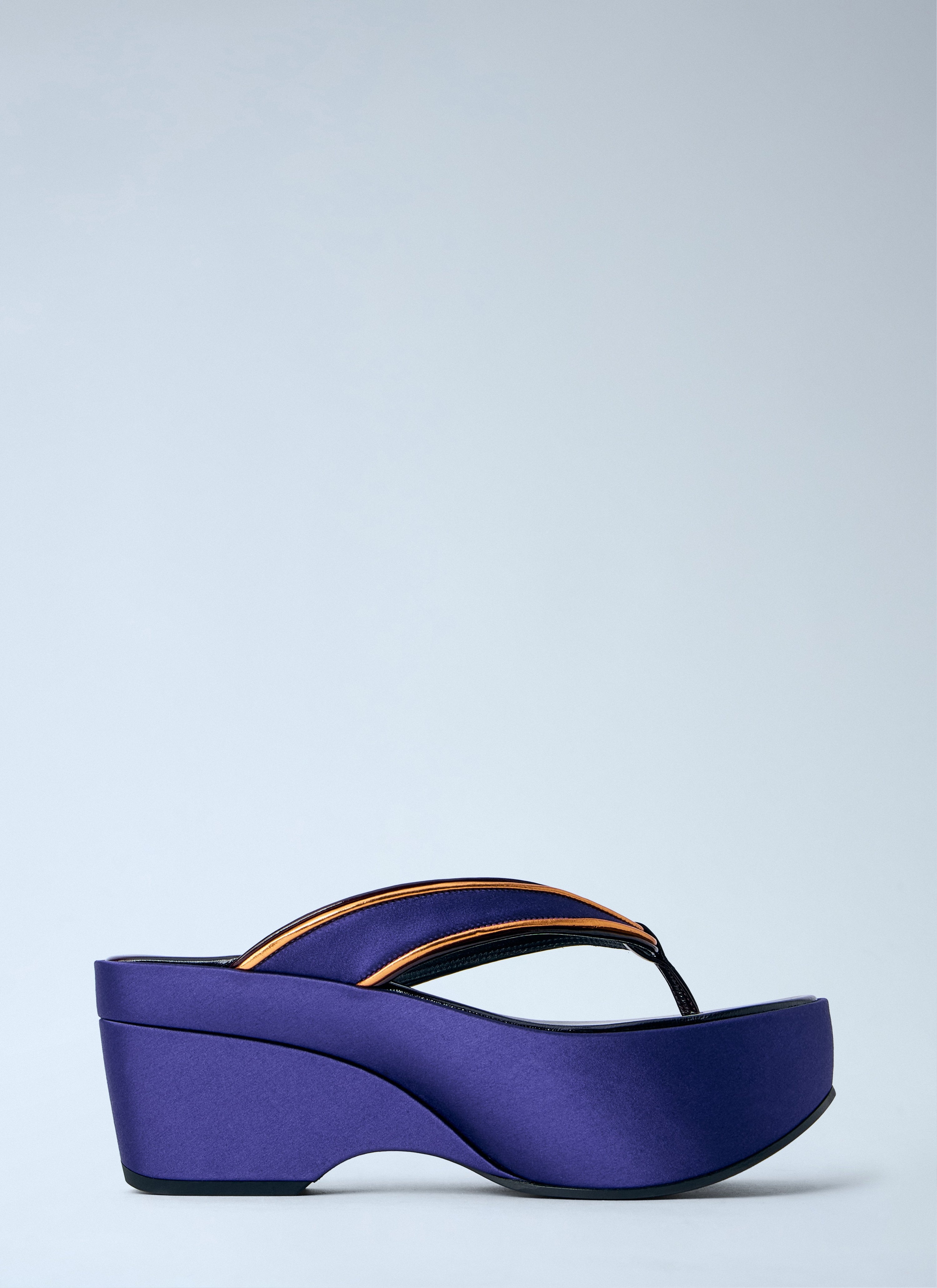 Satin platform thong sandals