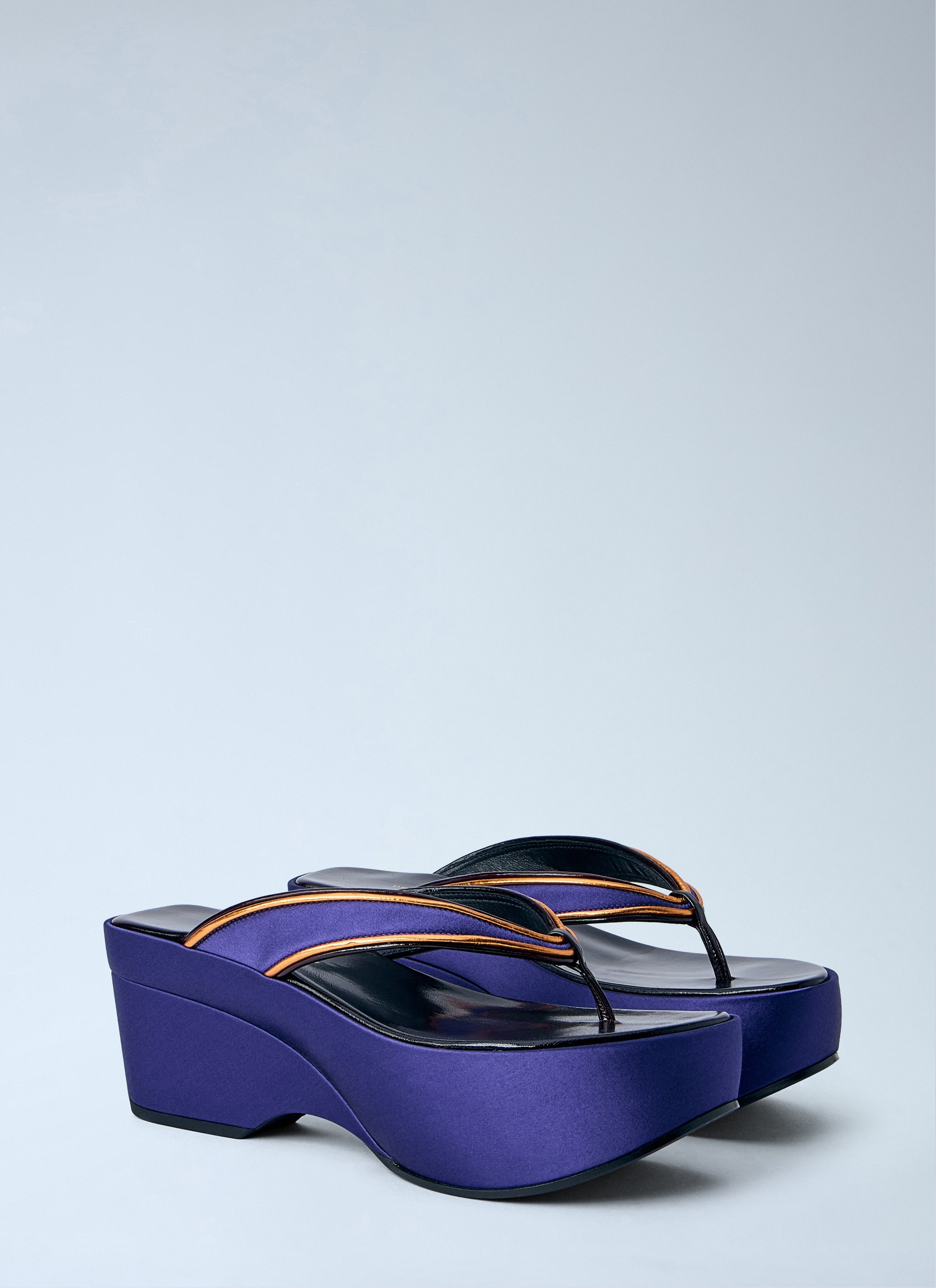Satin platform thong sandals
