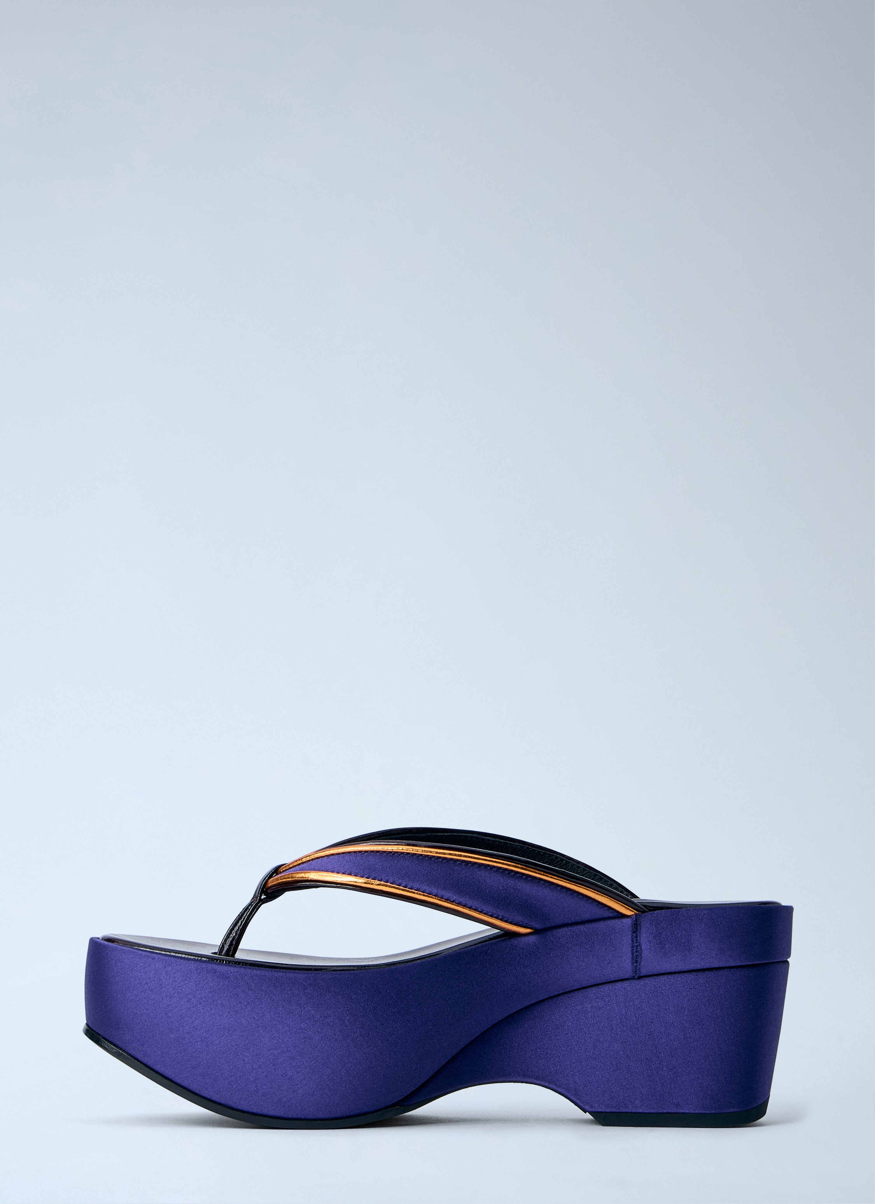 Satin platform thong sandals