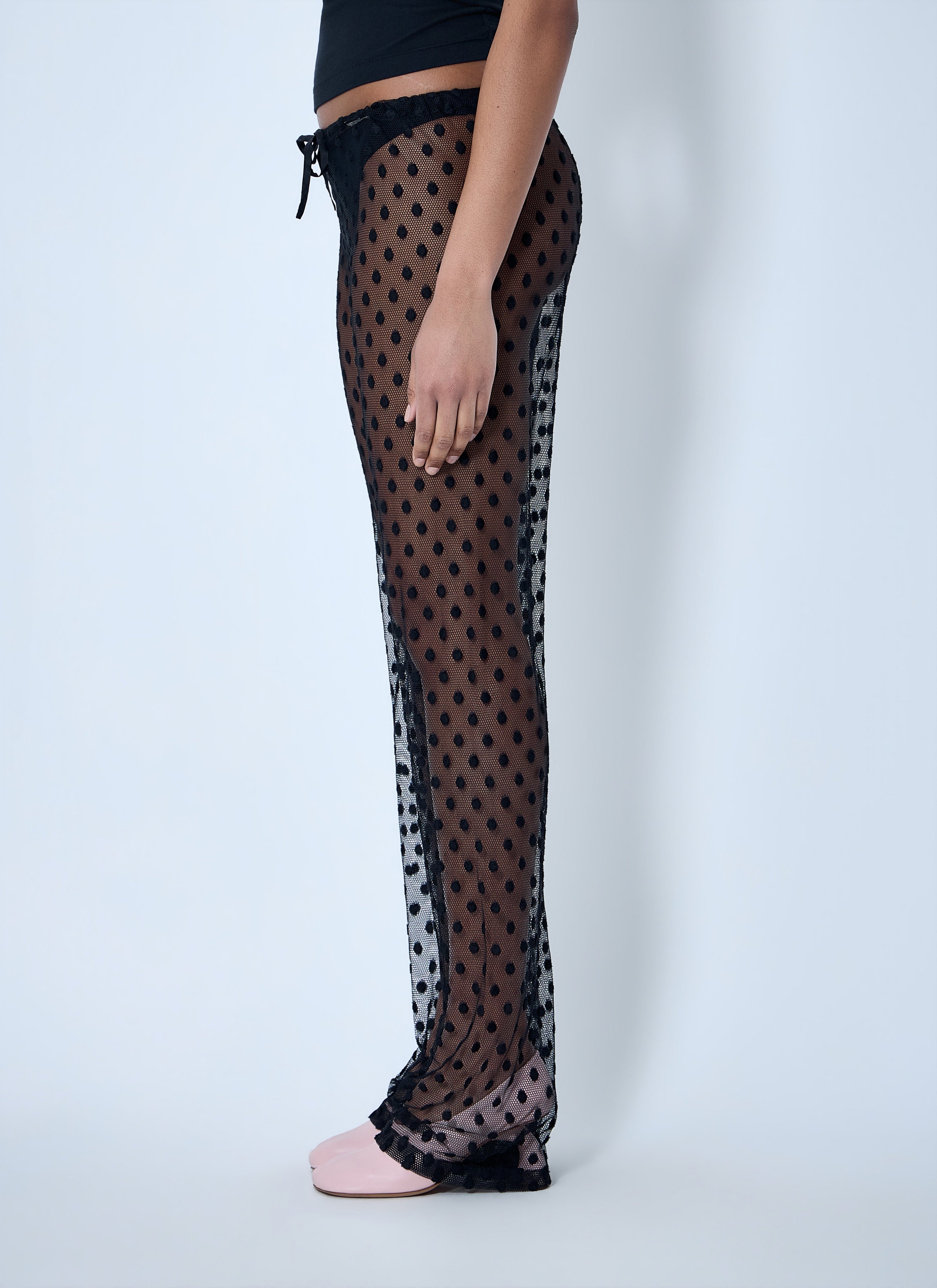 Sheer lace trousers