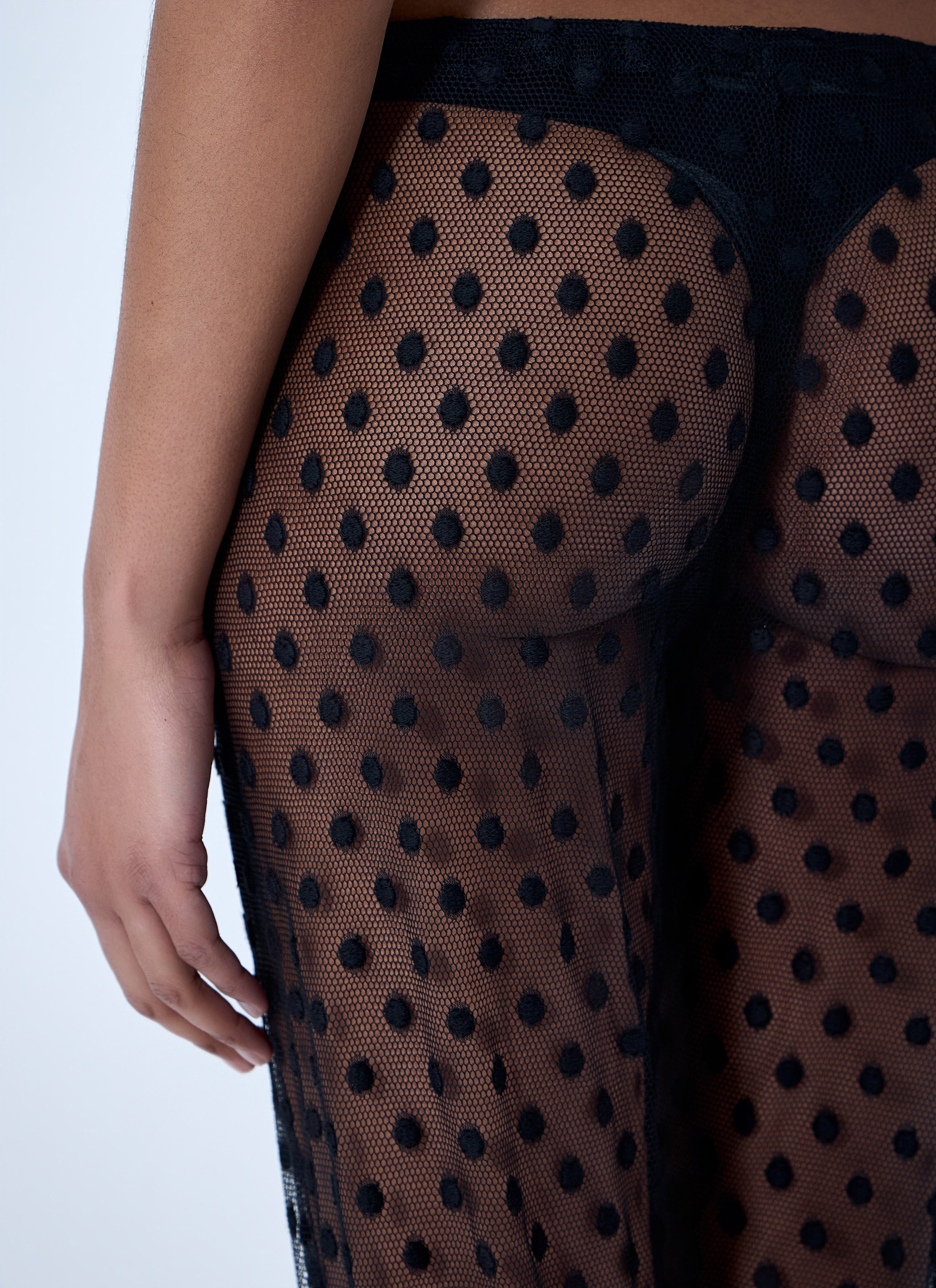 Sheer lace trousers