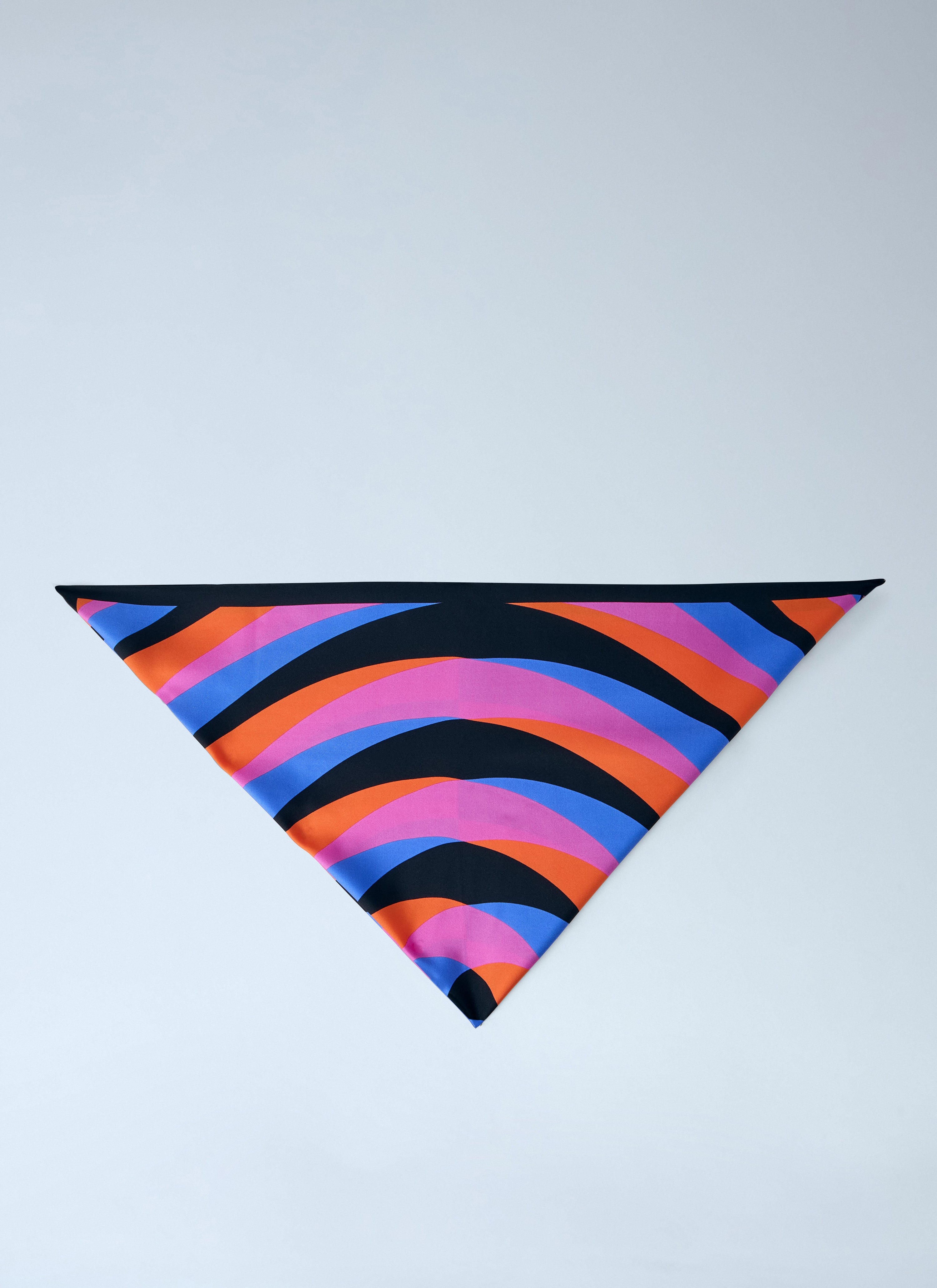 Geometric patterned silk scarf