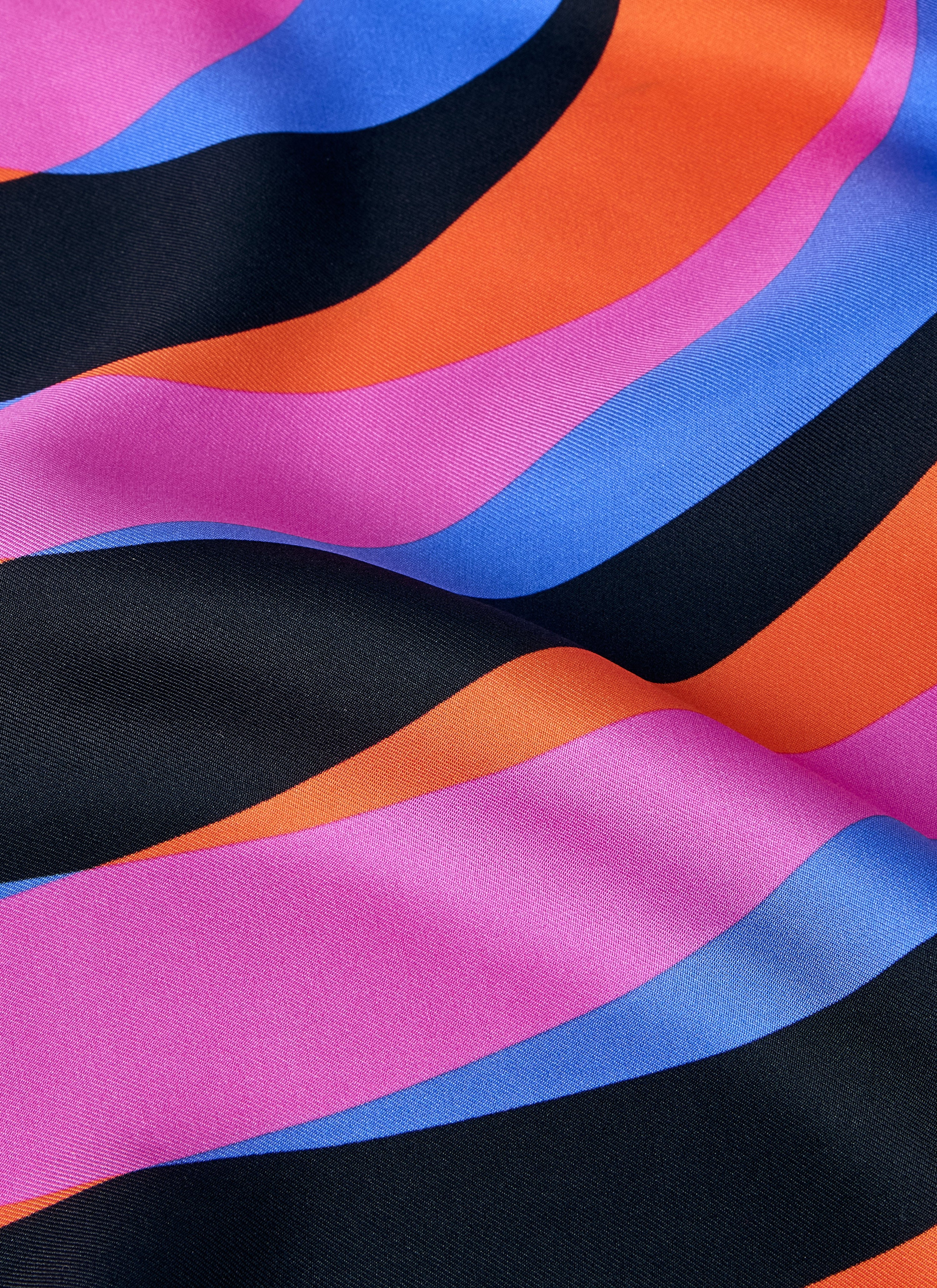 Geometric patterned silk scarf