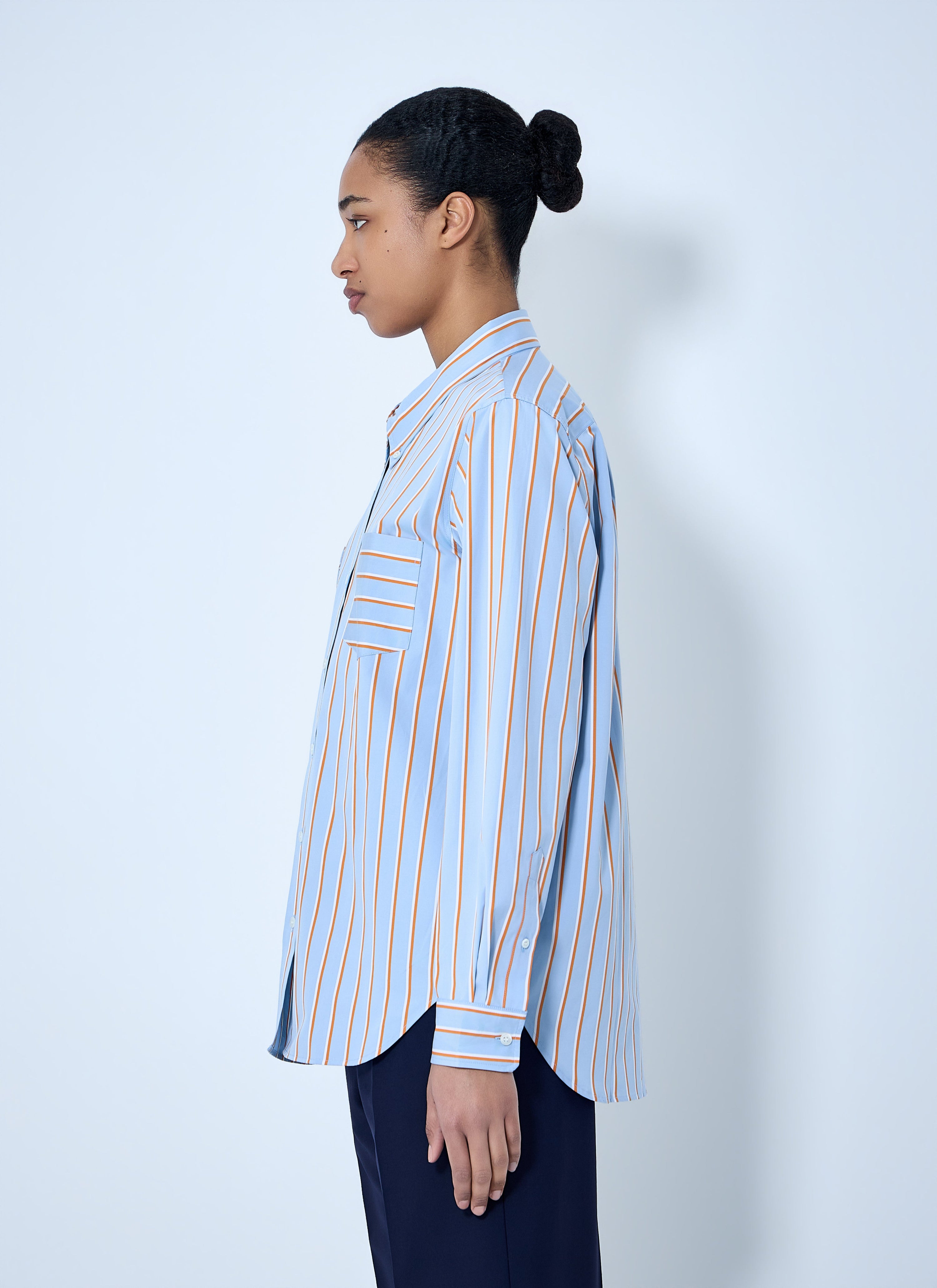 Striped cotton poplin shirt