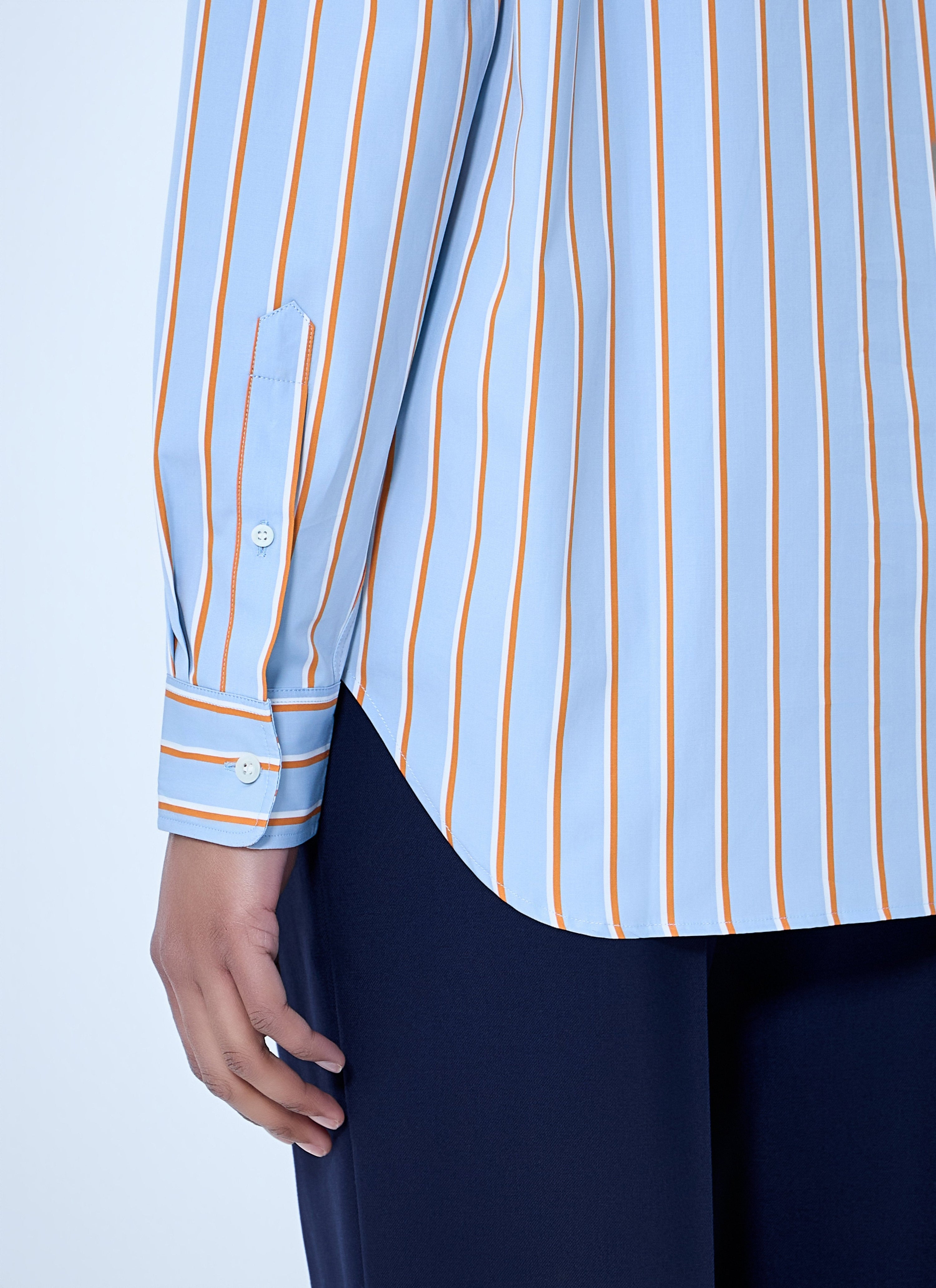 Striped cotton poplin shirt