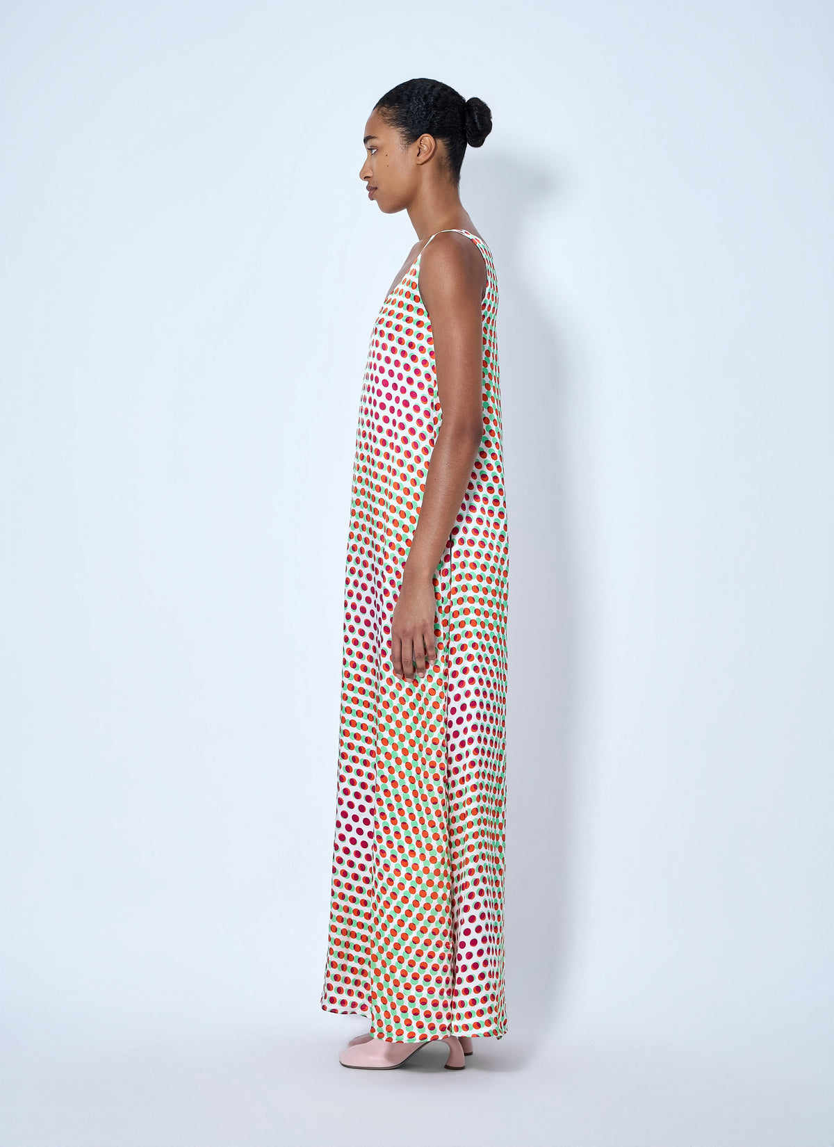 Draz polka-dot silk maxi dress