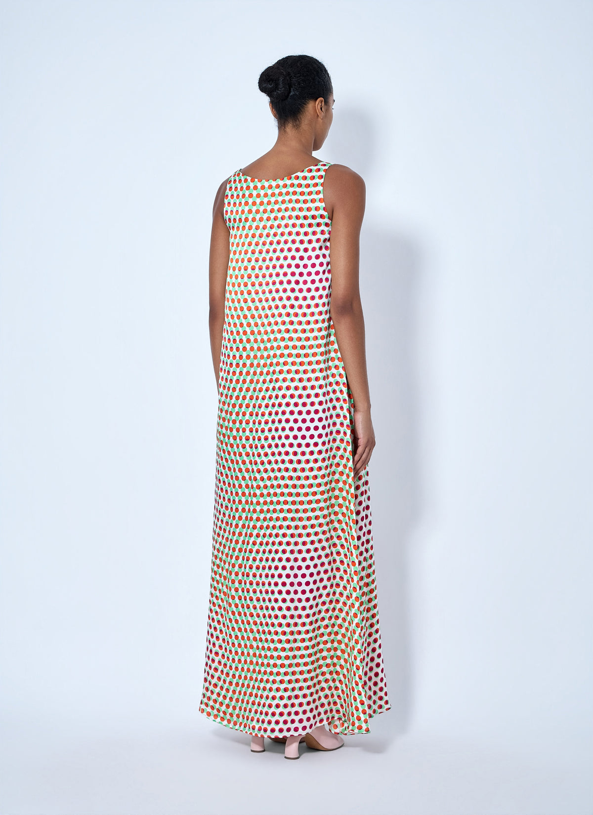 Draz polka-dot silk maxi dress