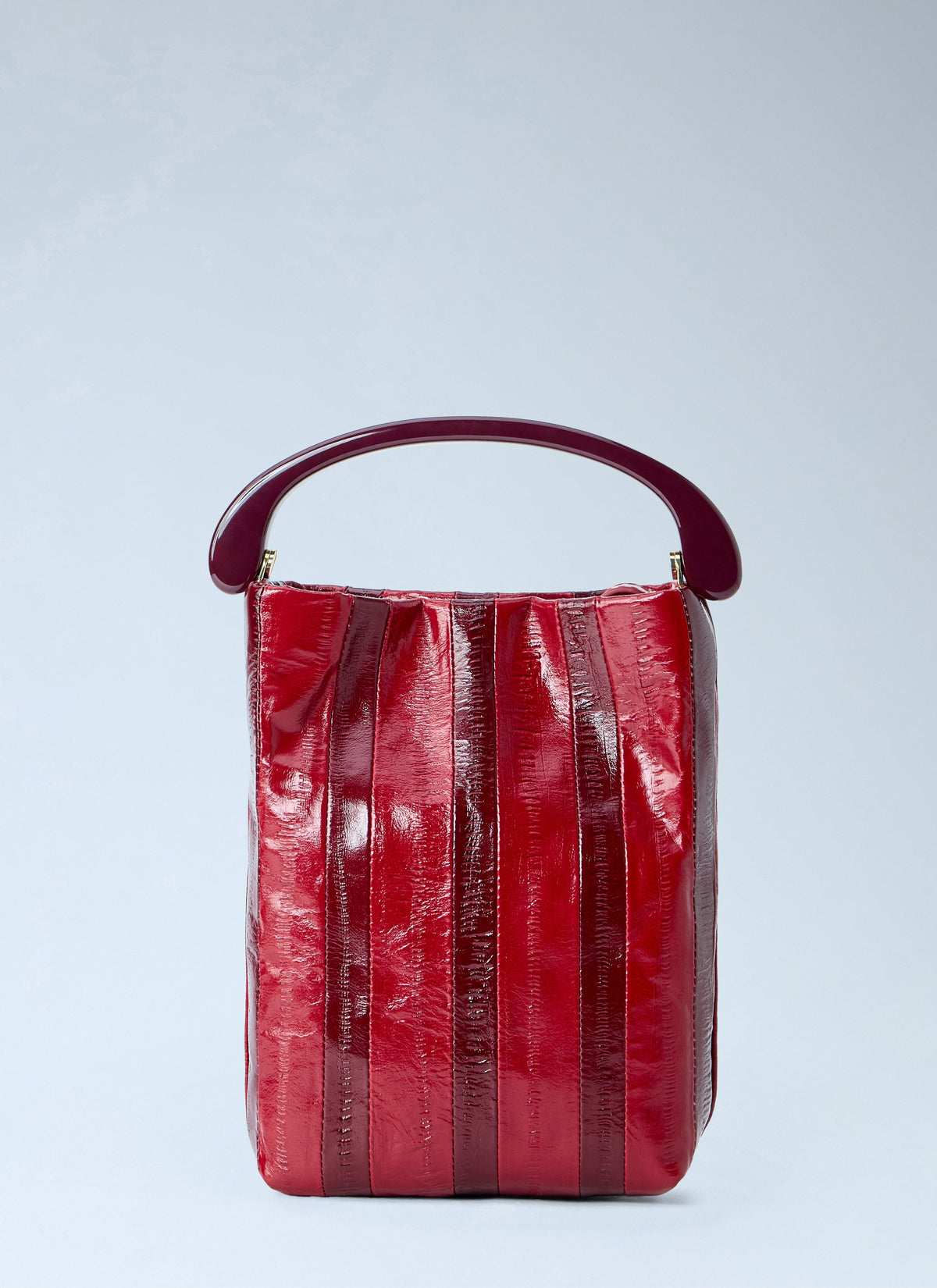 Striped handle handbag