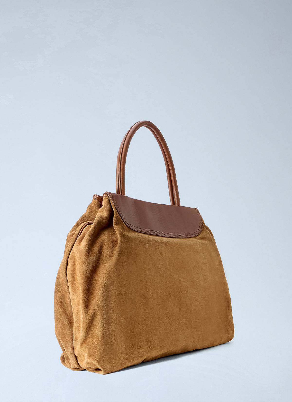 Blossom suede top handle bag