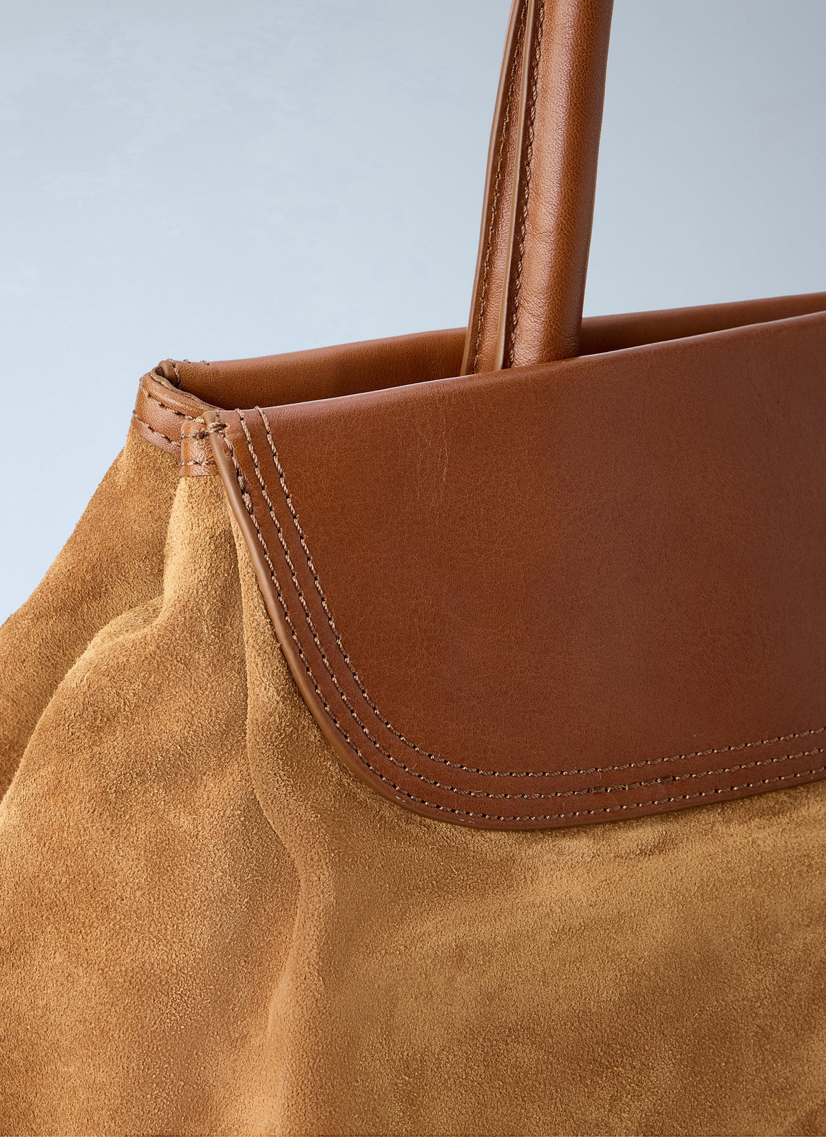 Blossom suede top handle bag
