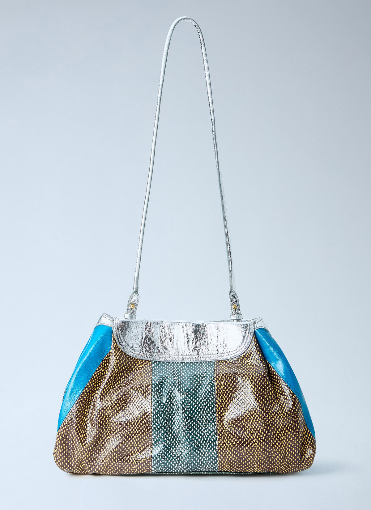 Textured leather shoulder bag