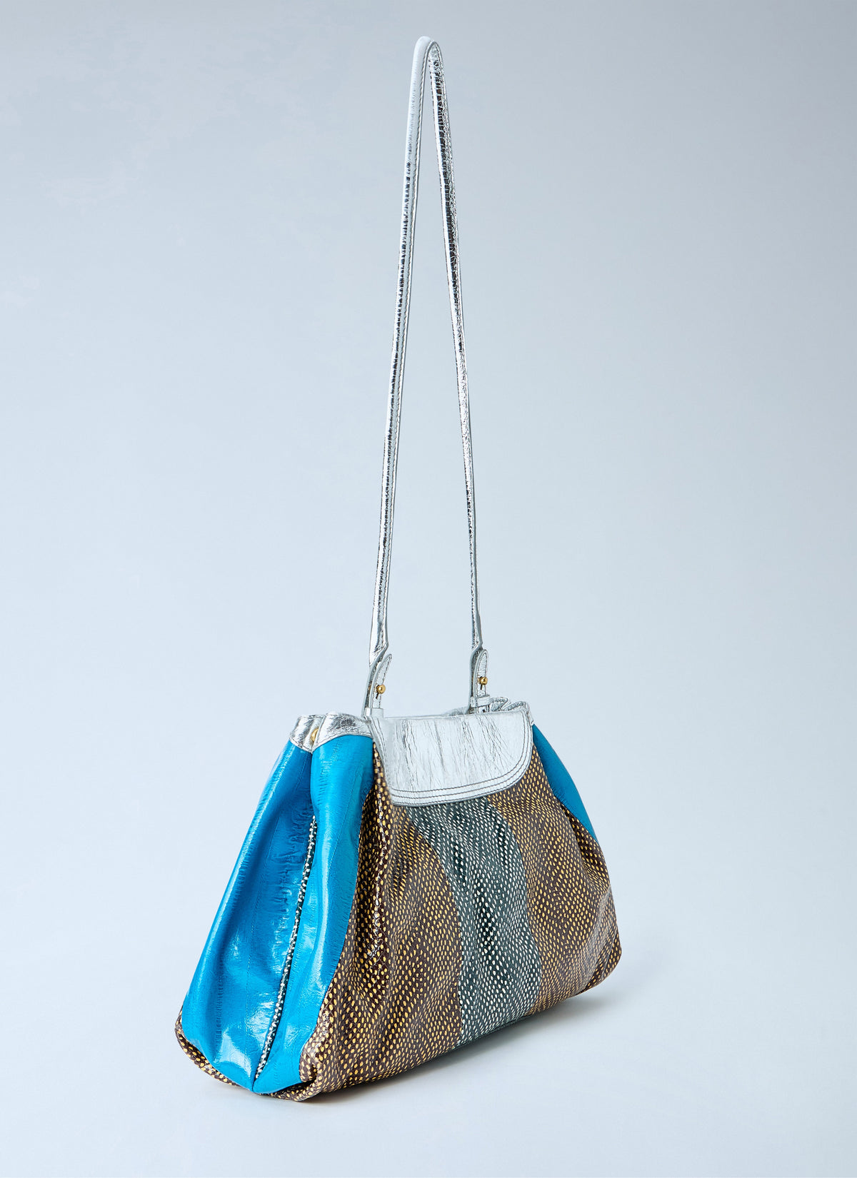 Textured leather shoulder bag