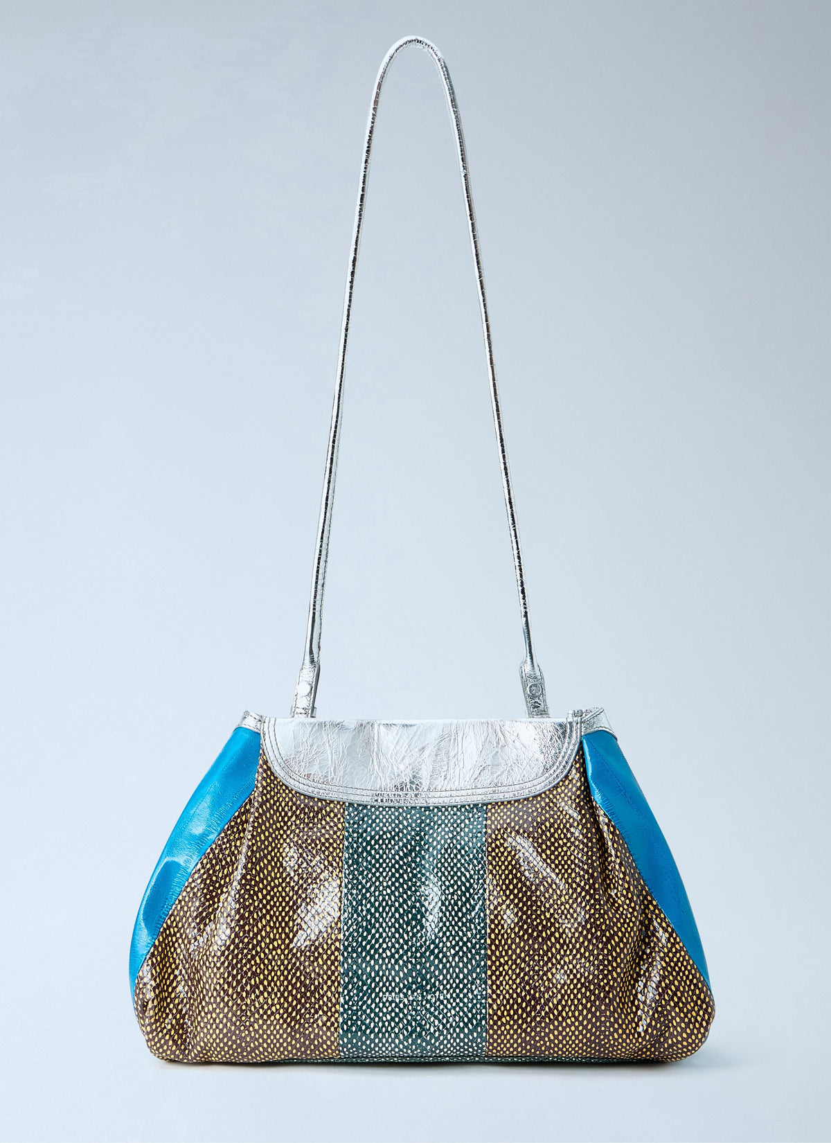 Textured leather shoulder bag