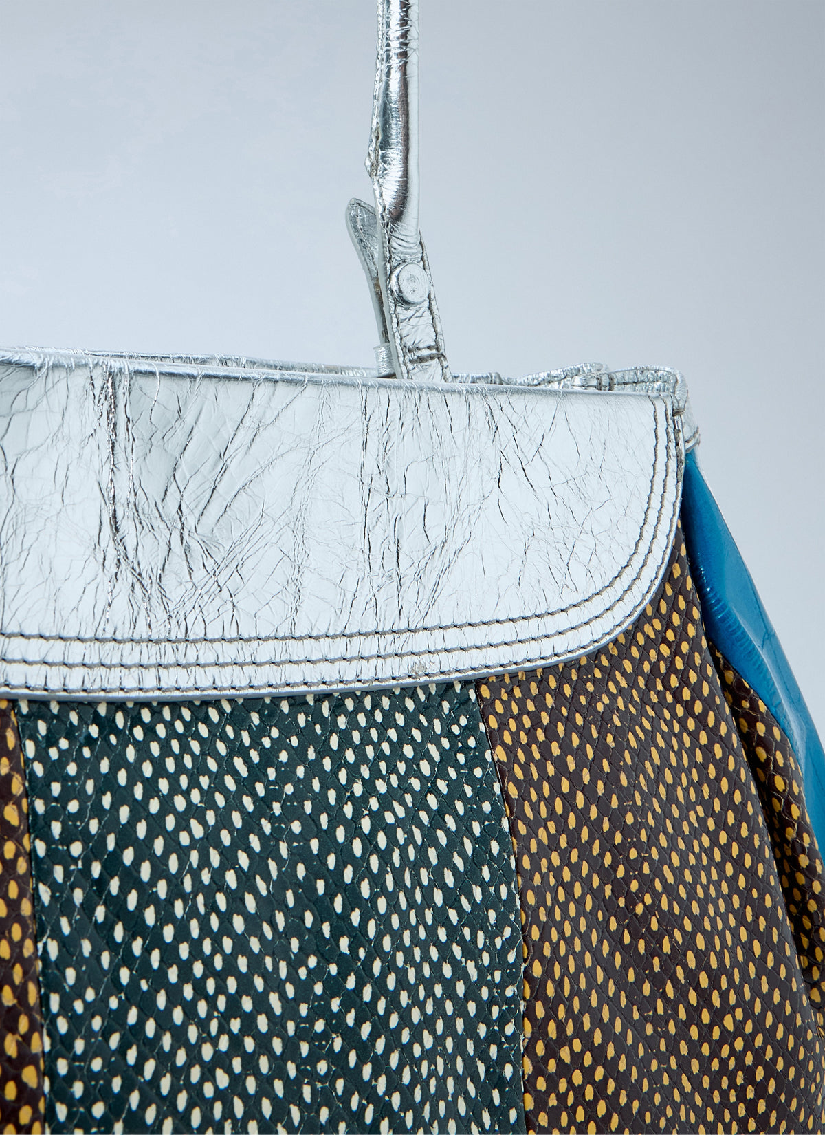 Textured leather shoulder bag