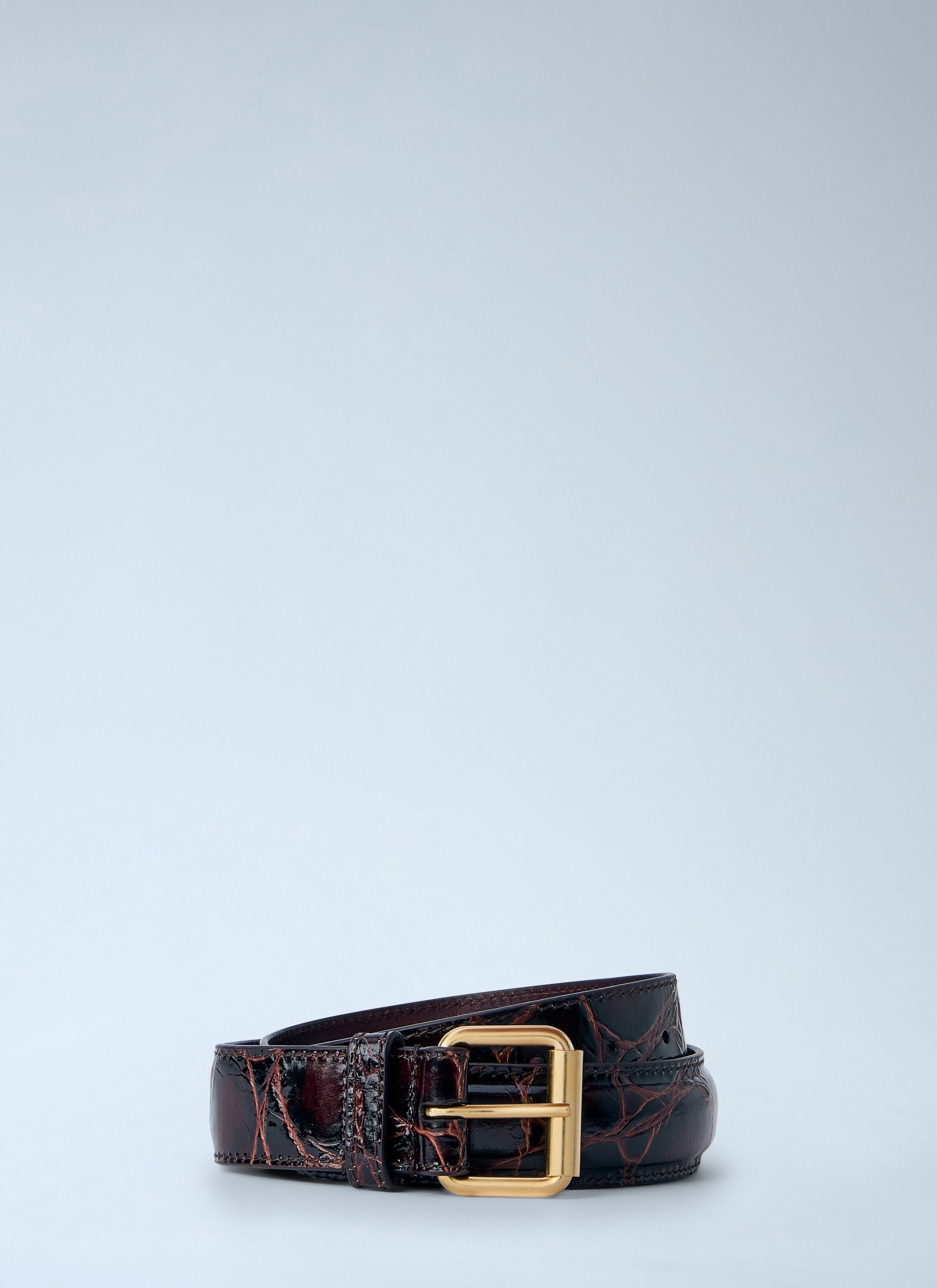 Embossed leather belt