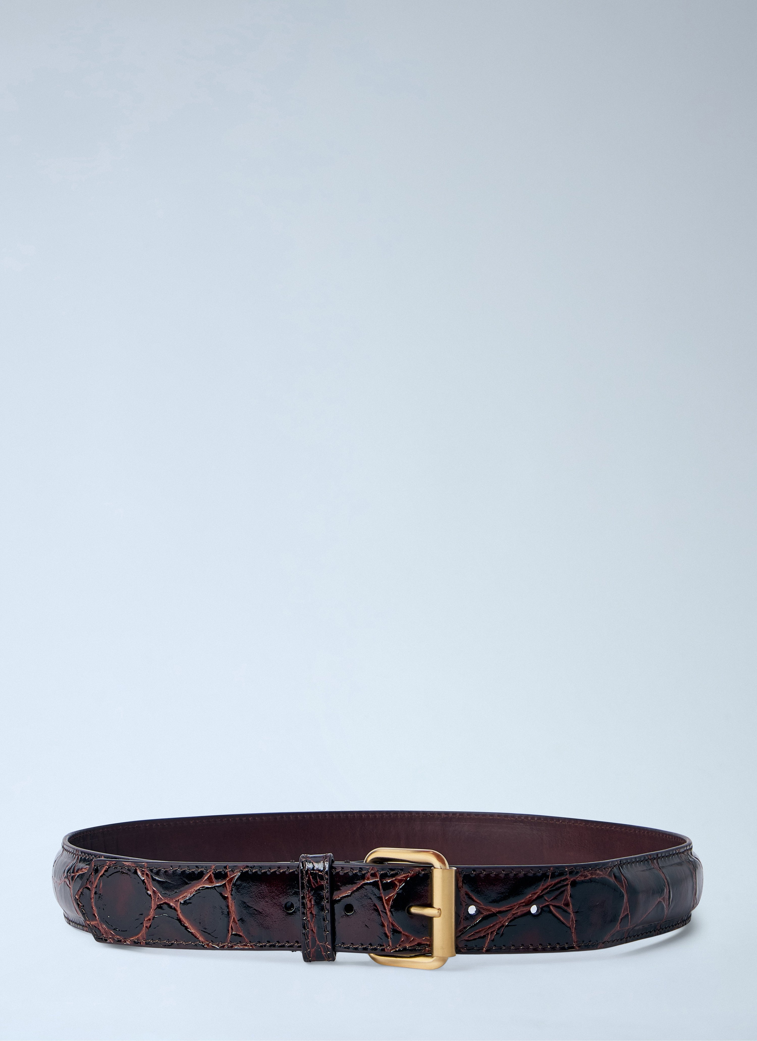 Embossed leather belt