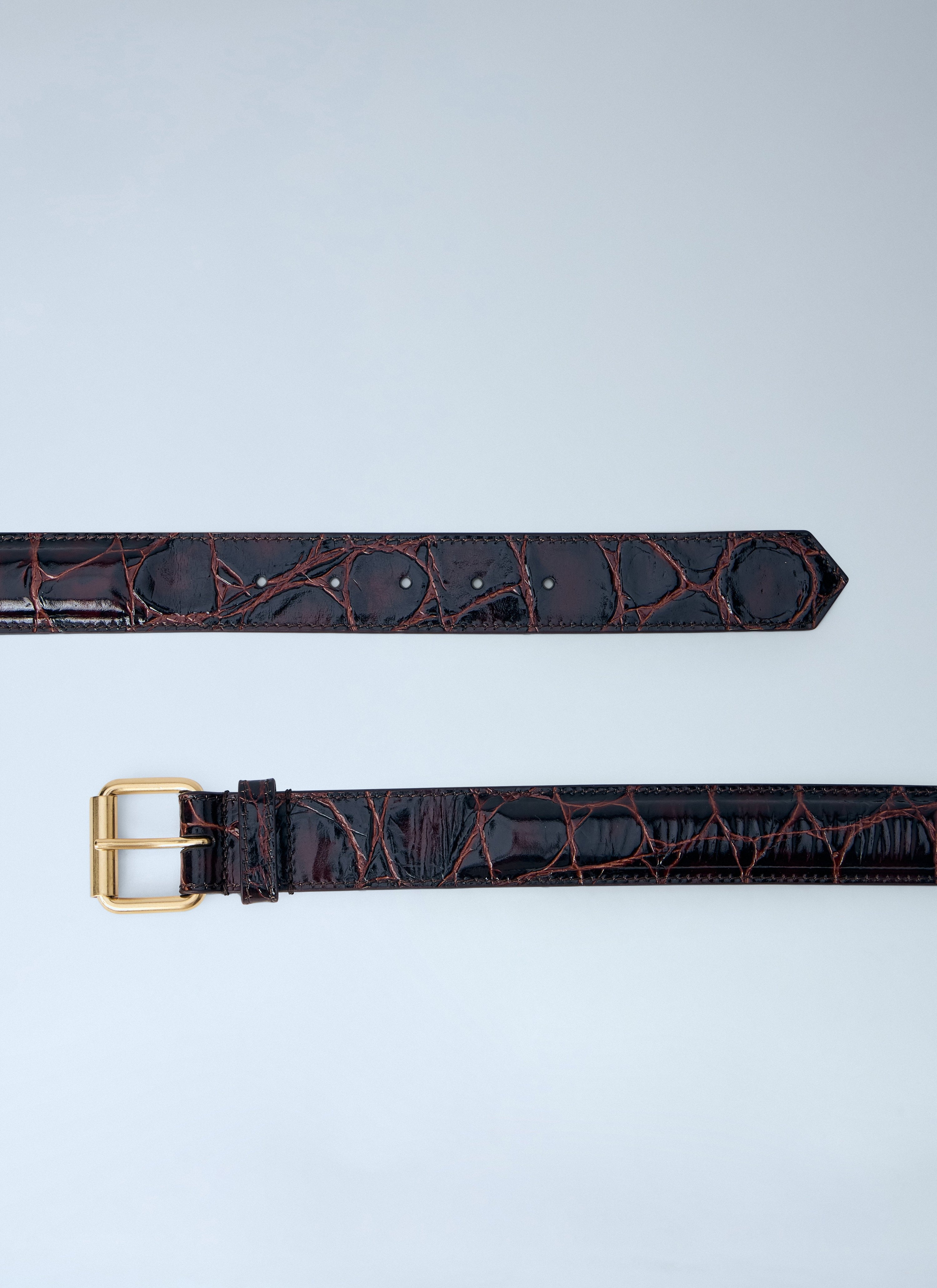 Embossed leather belt