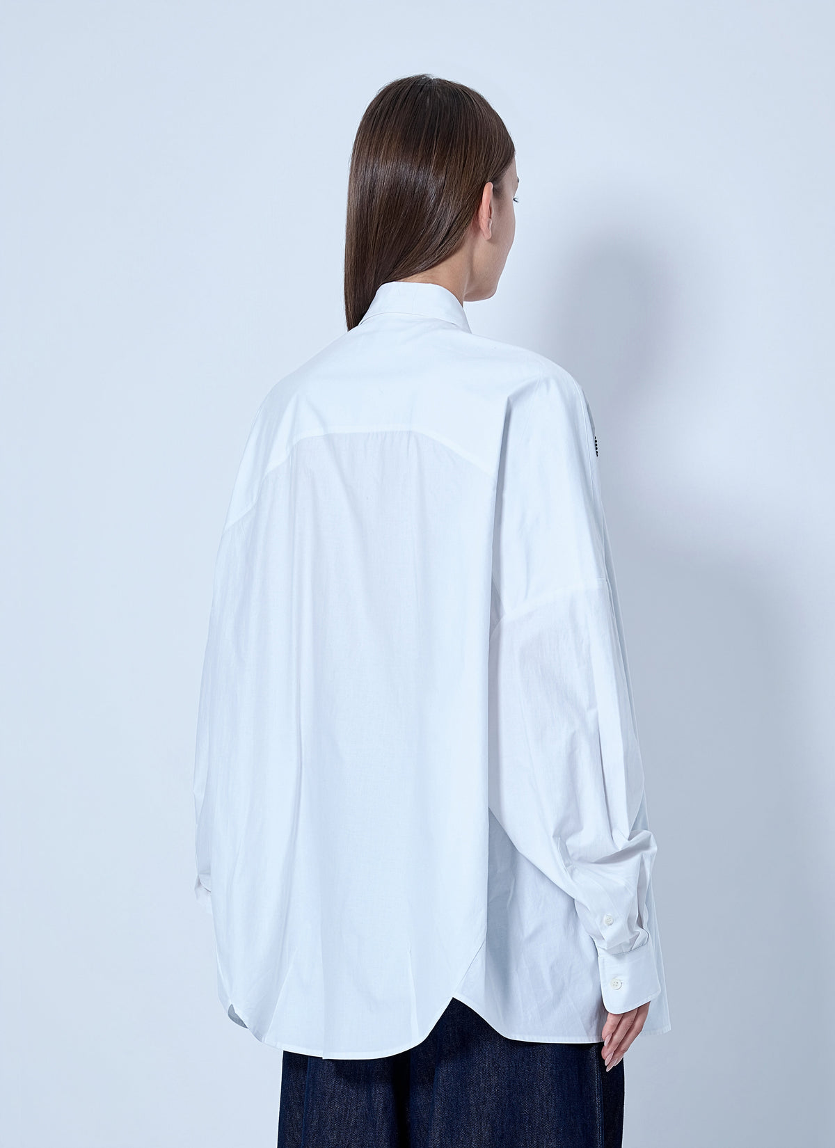 Embroidered casia oversized shirt