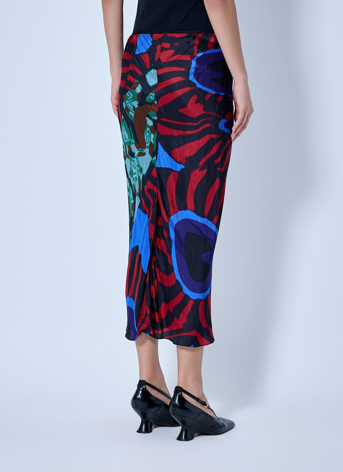Abstract pattern midi skirt