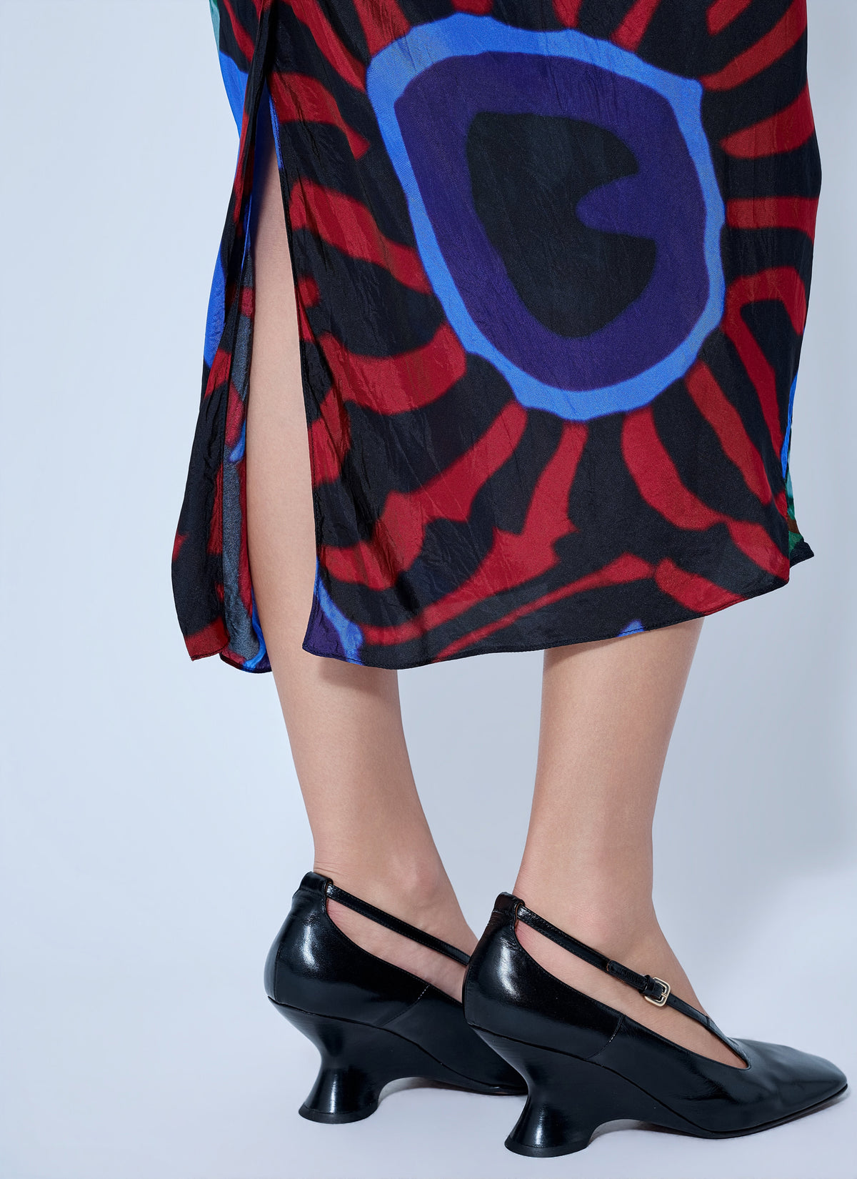 Abstract pattern midi skirt