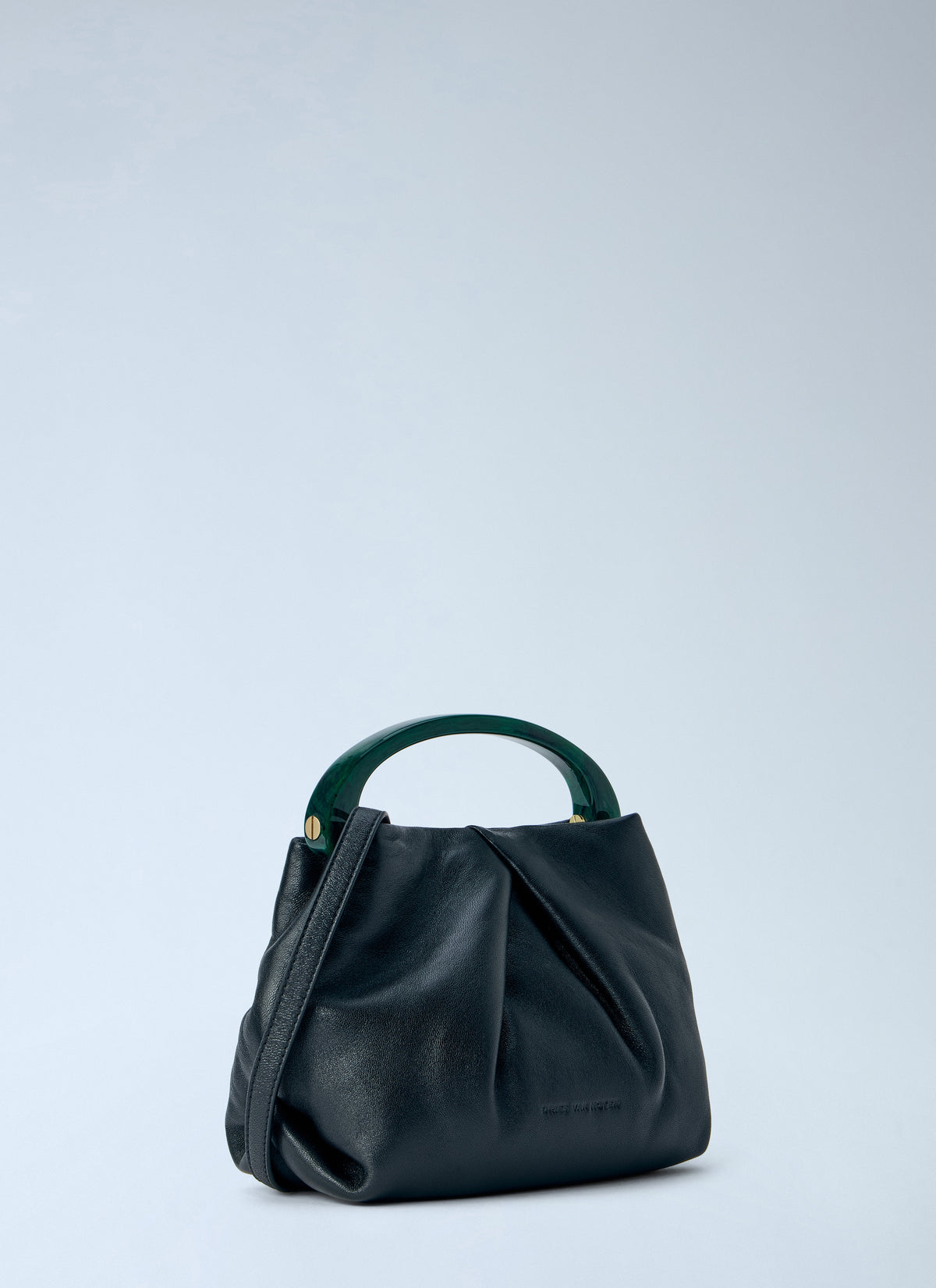 Structured leather handbag