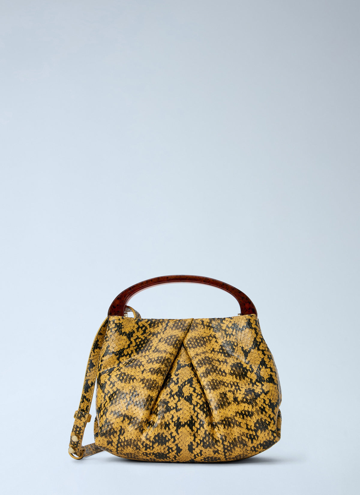 Structured leather handbag