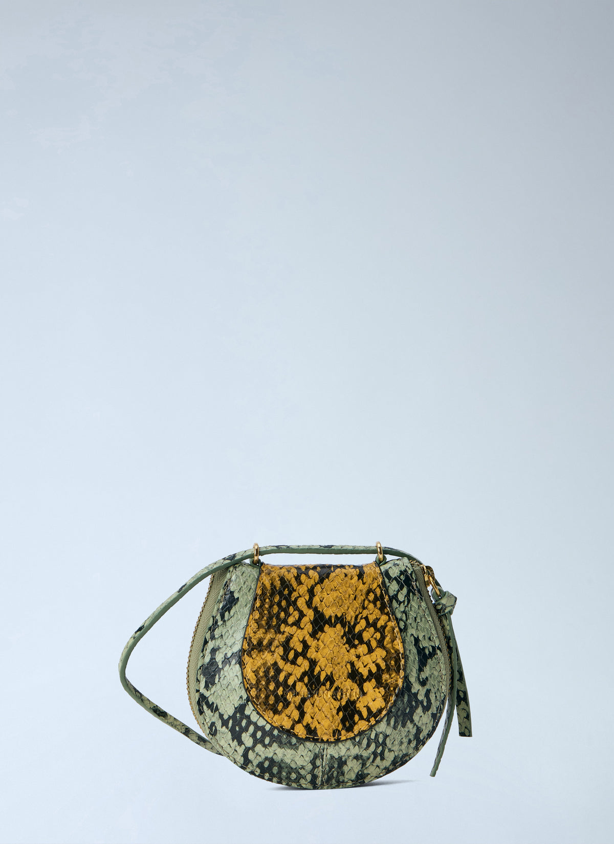Python-embossed leather crossbody bag
