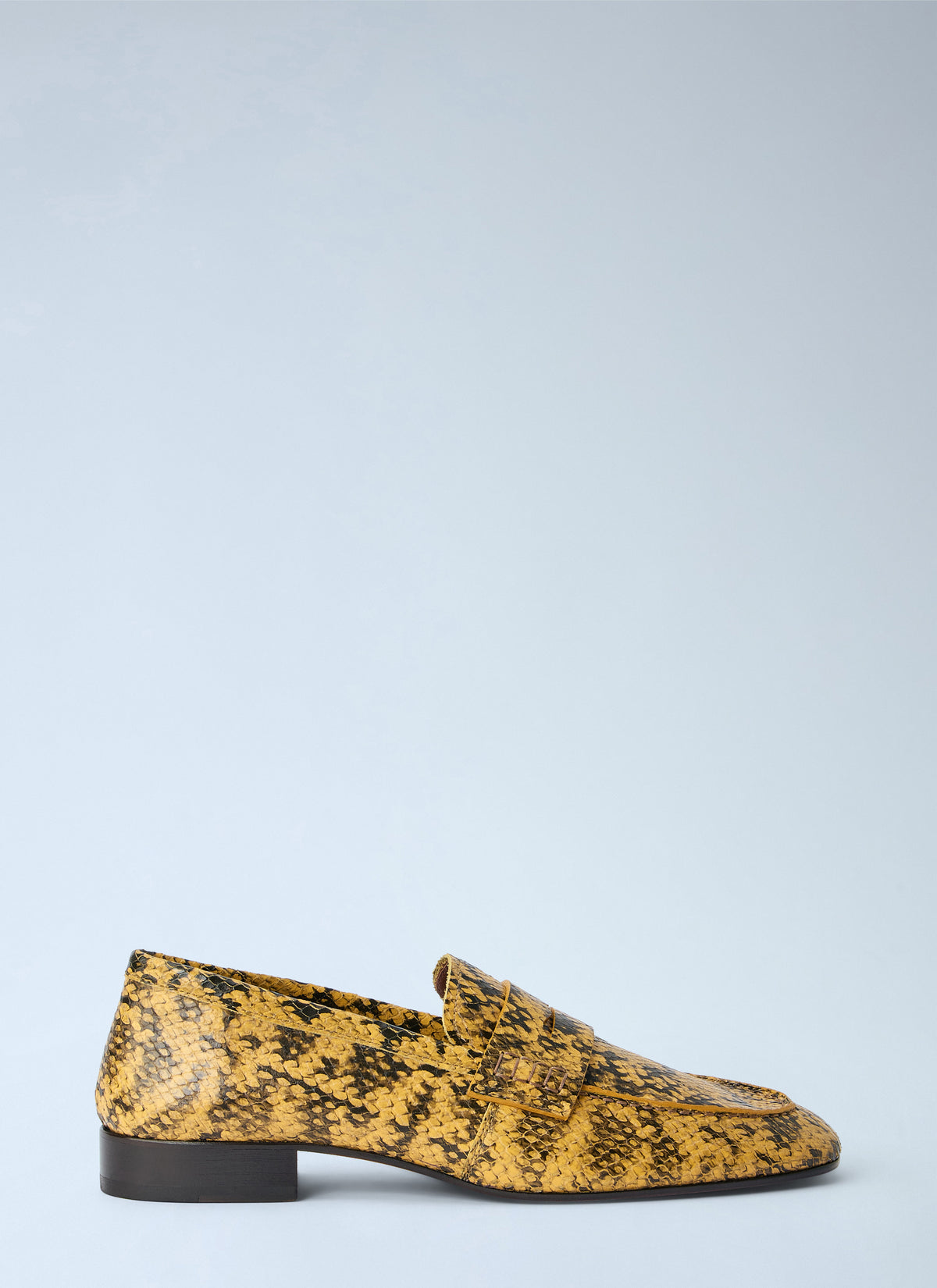 Python-print leather loafers