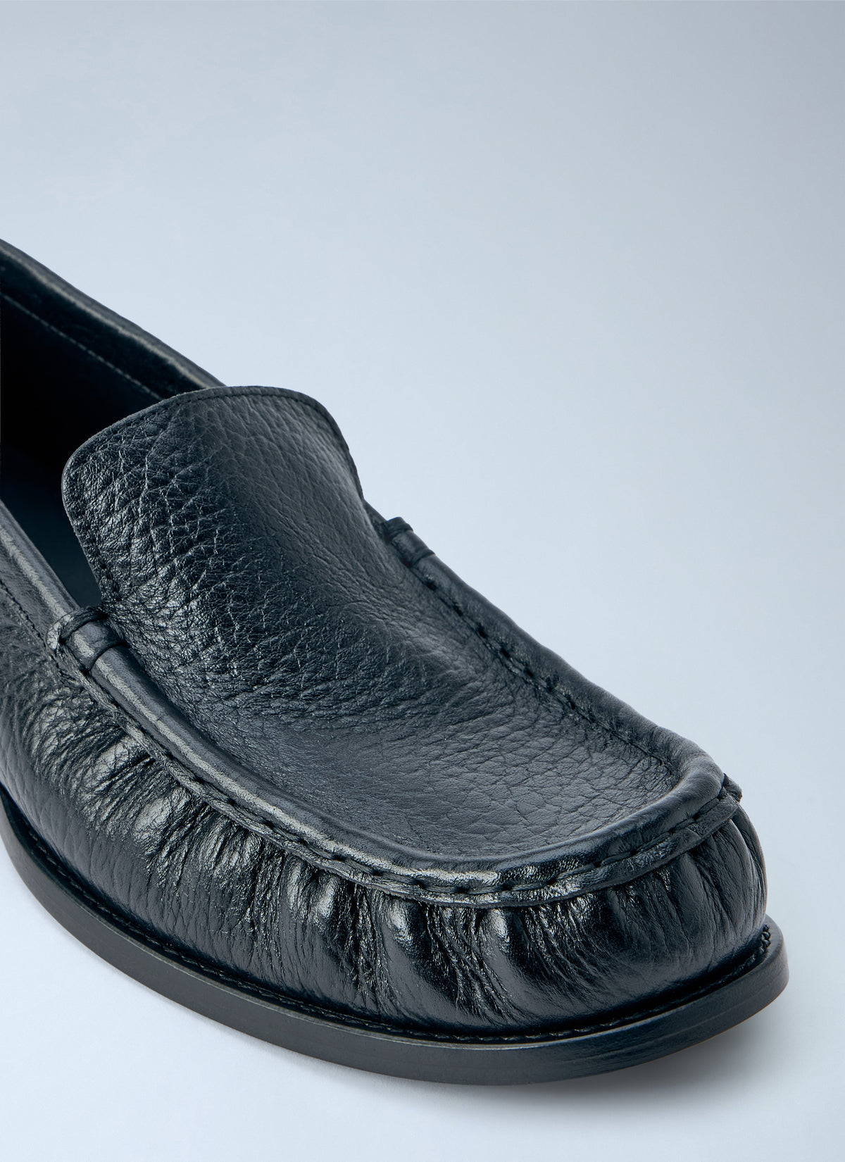 Textured leather loafers