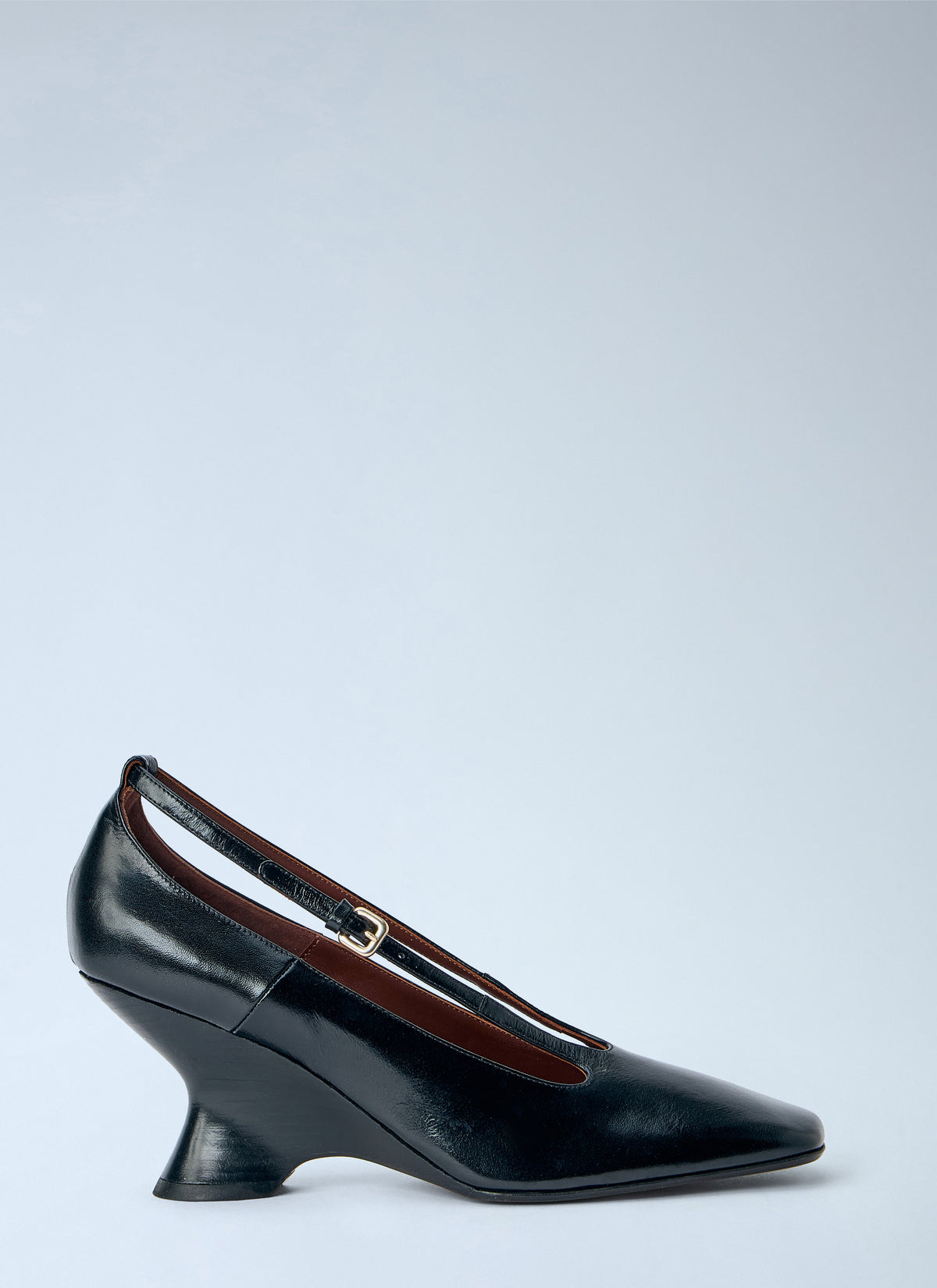 Leather wedge pumps
