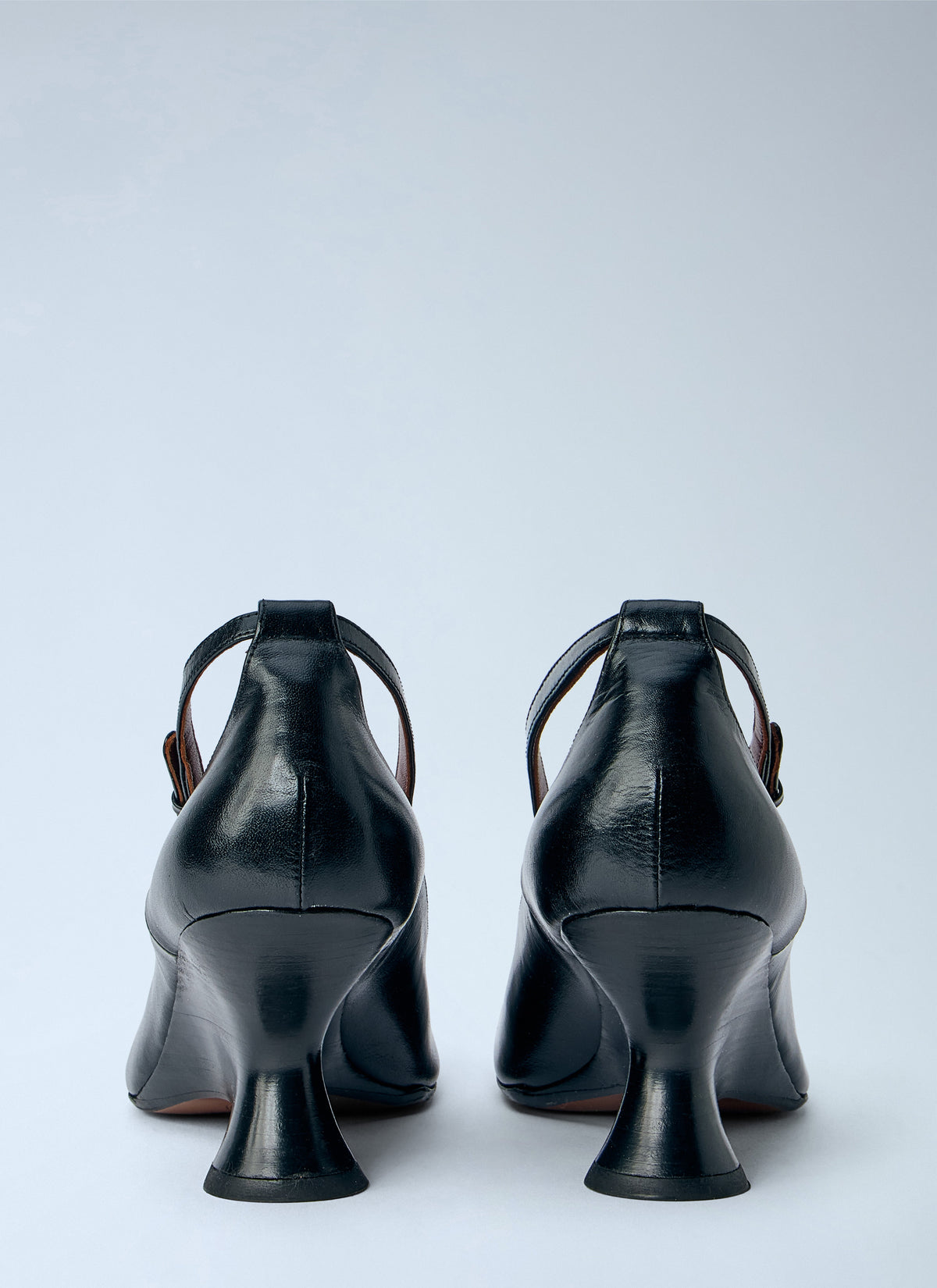 Leather wedge pumps
