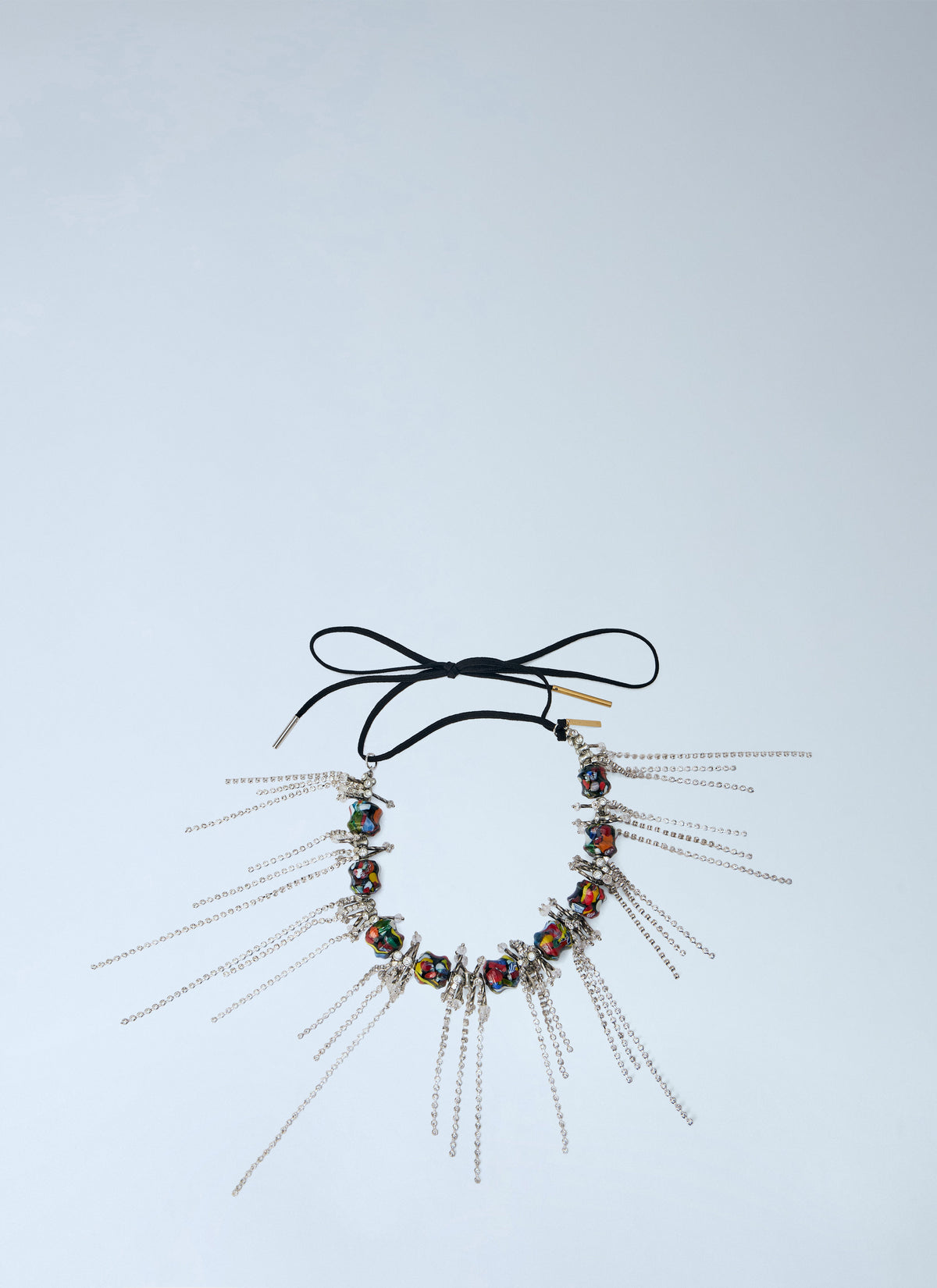 Chain embellished collar necklace