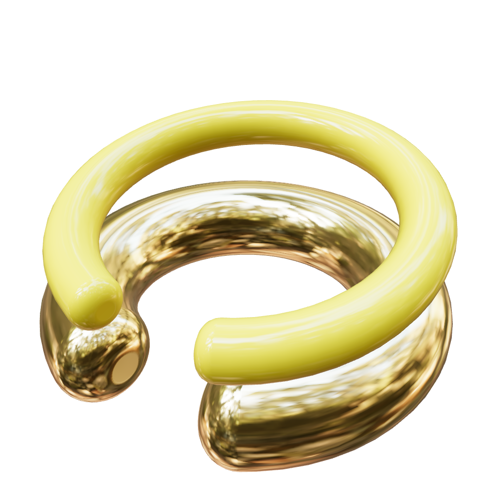 Color double ear-cuff vermeil