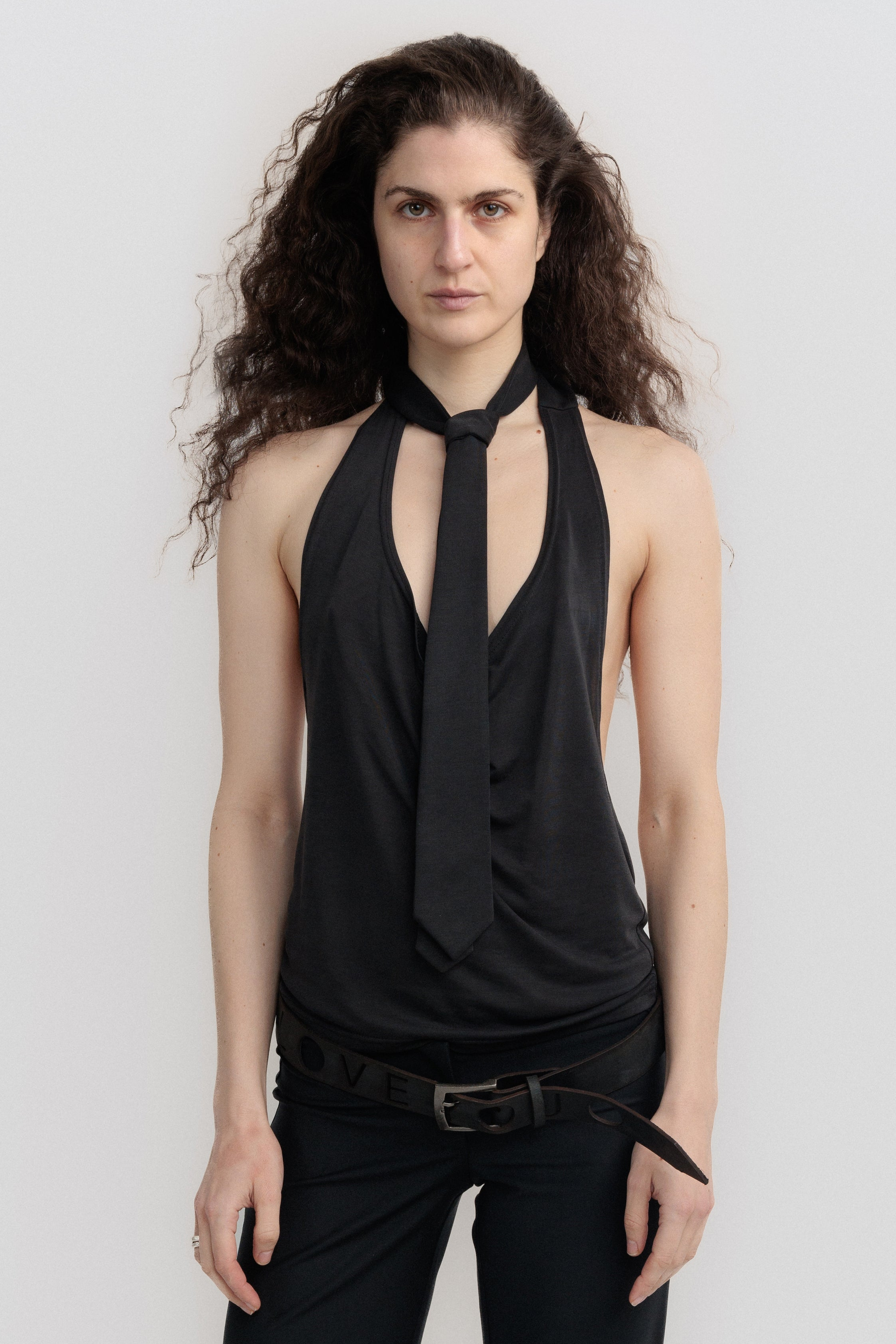 Backless tie top