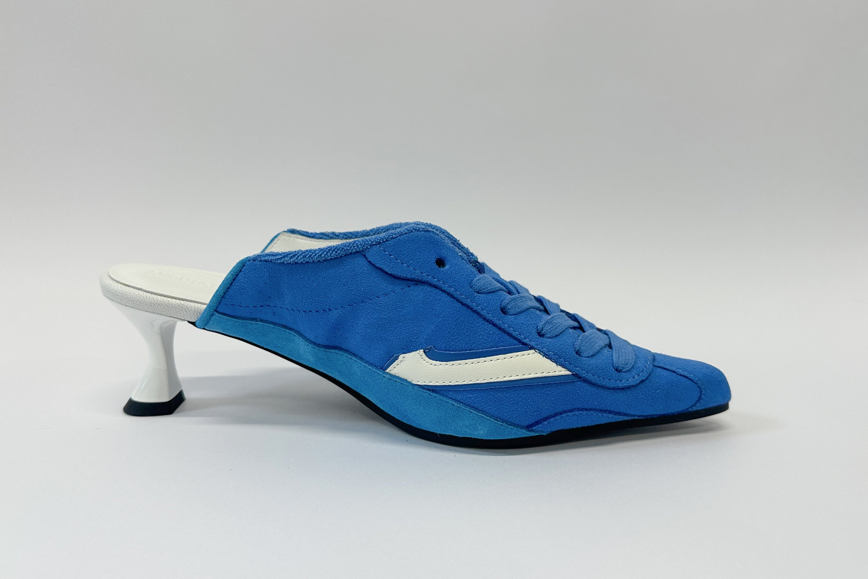 Hera- upcycled kitten heel trainers