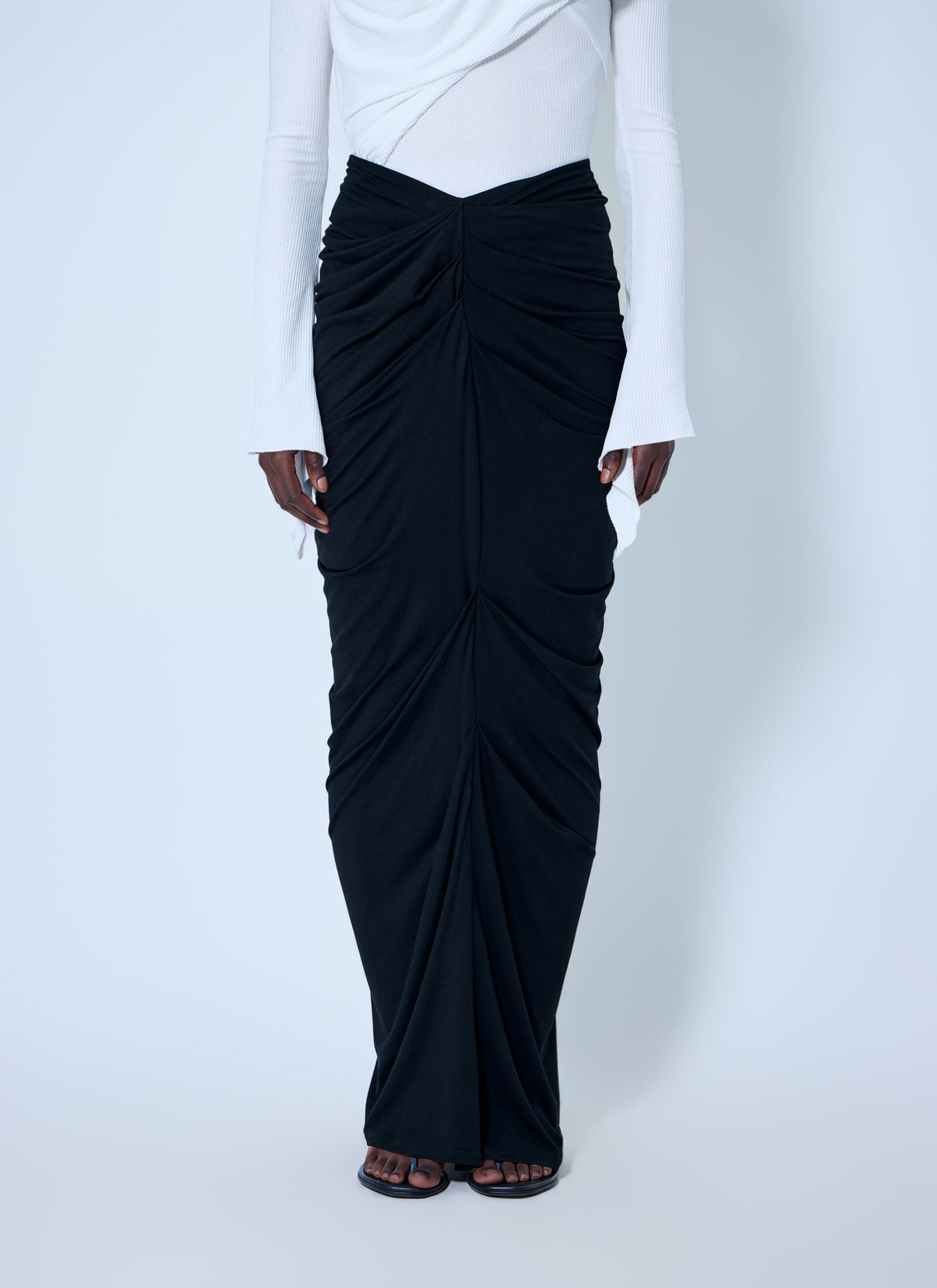 Drape long skirt