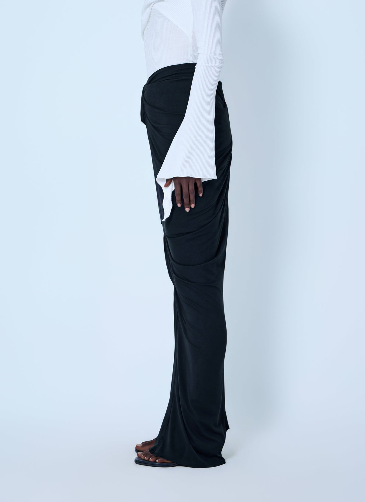 Drape long skirt
