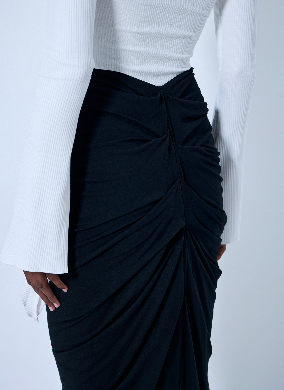 Drape long skirt