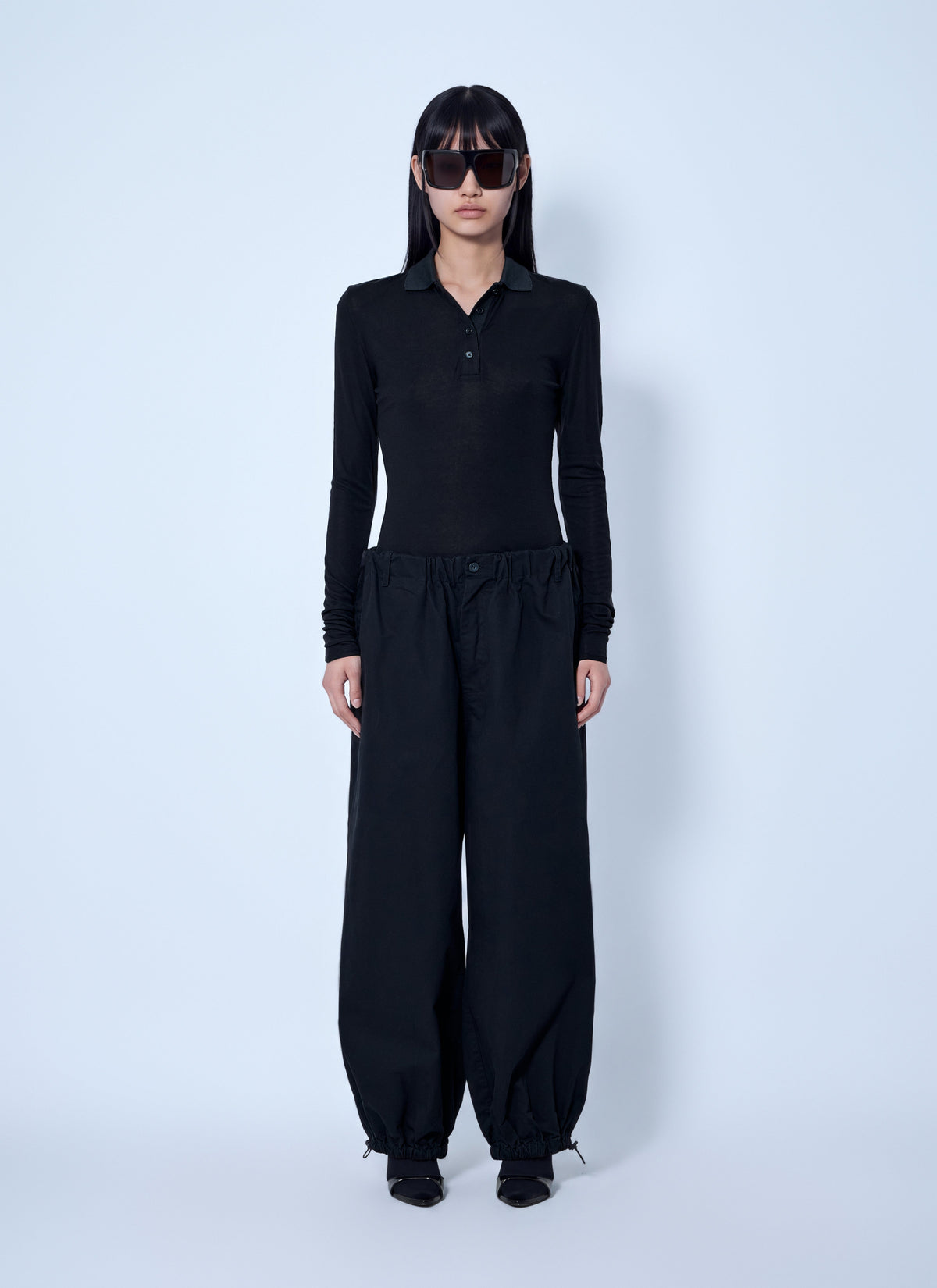 Elasticated-cuff trousers