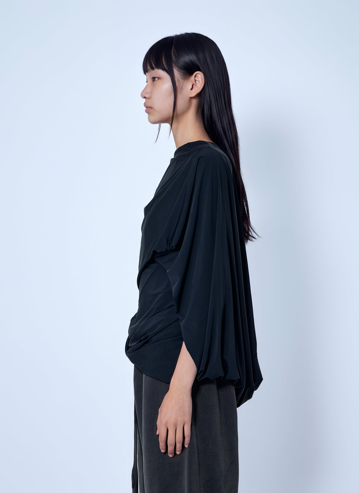 Lycra side drape top