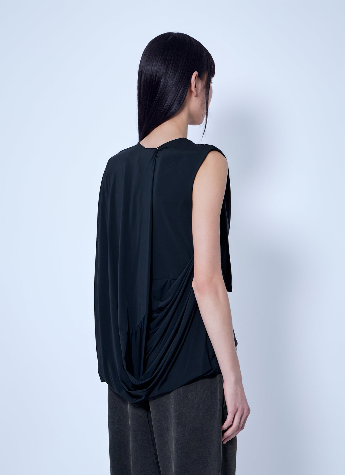 Lycra side drape top